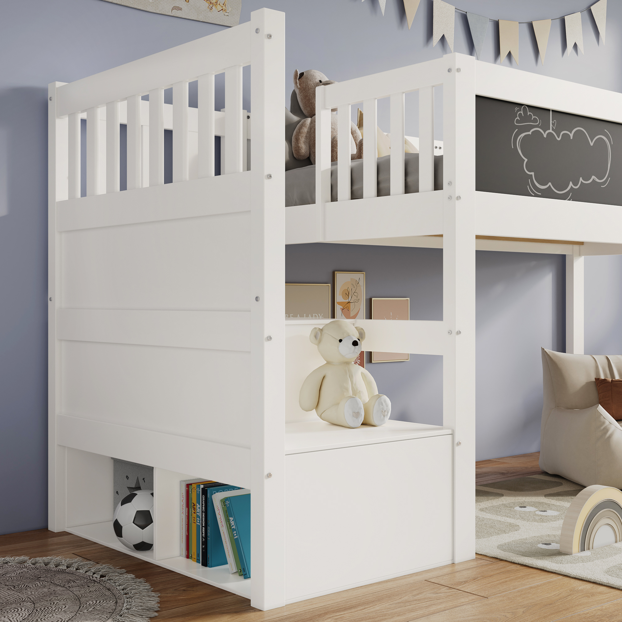 aperçu ambiance lit mezzanine dans la chambre d’enfant