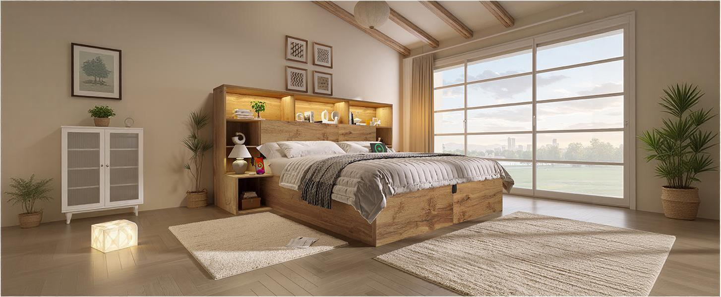Détail du lit avec rangement