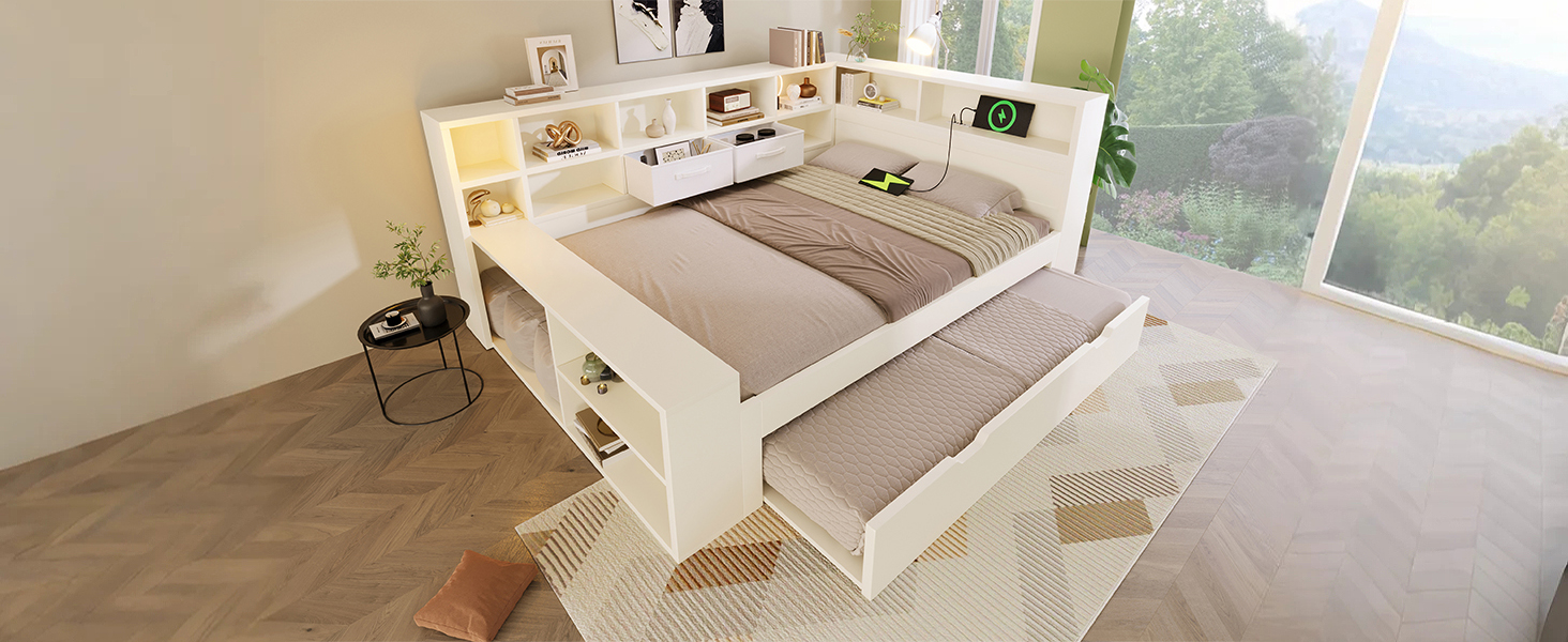 Détail du lit avec rangement