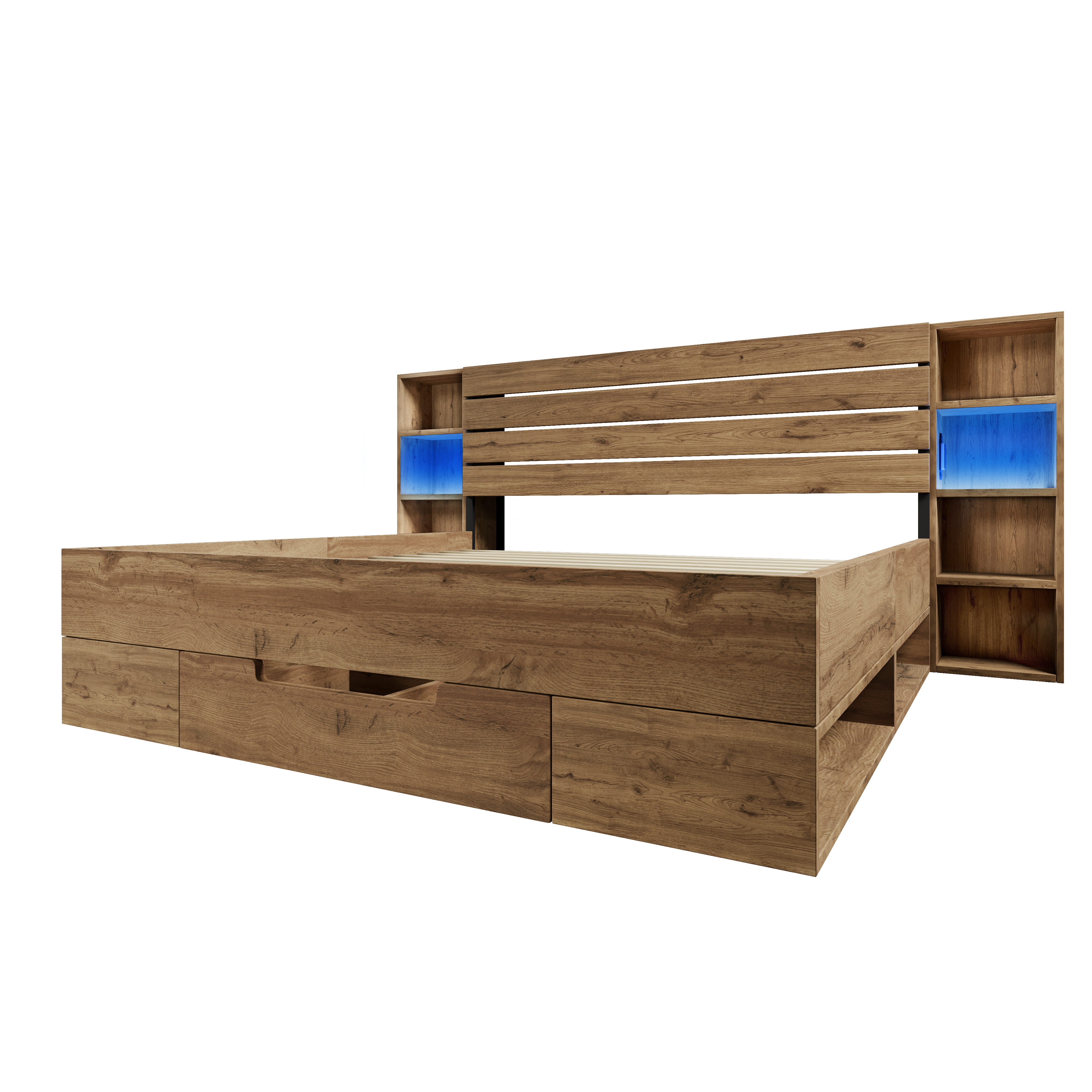 Détail du lit avec rangement