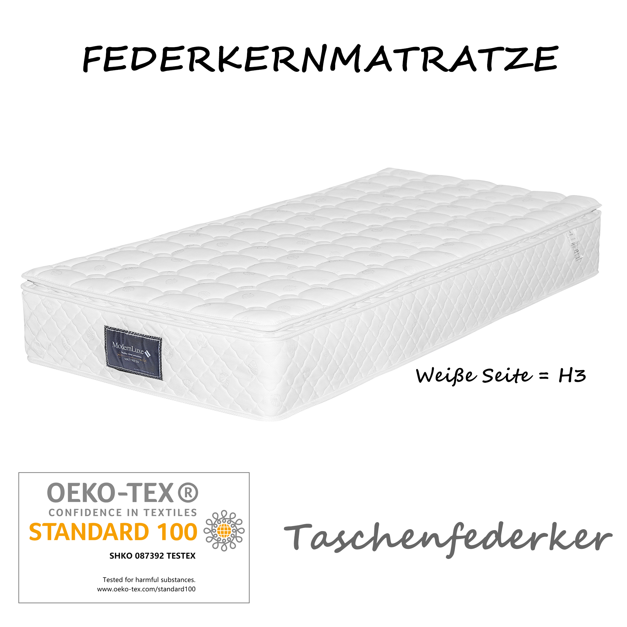 détail housse double‑toile matelas