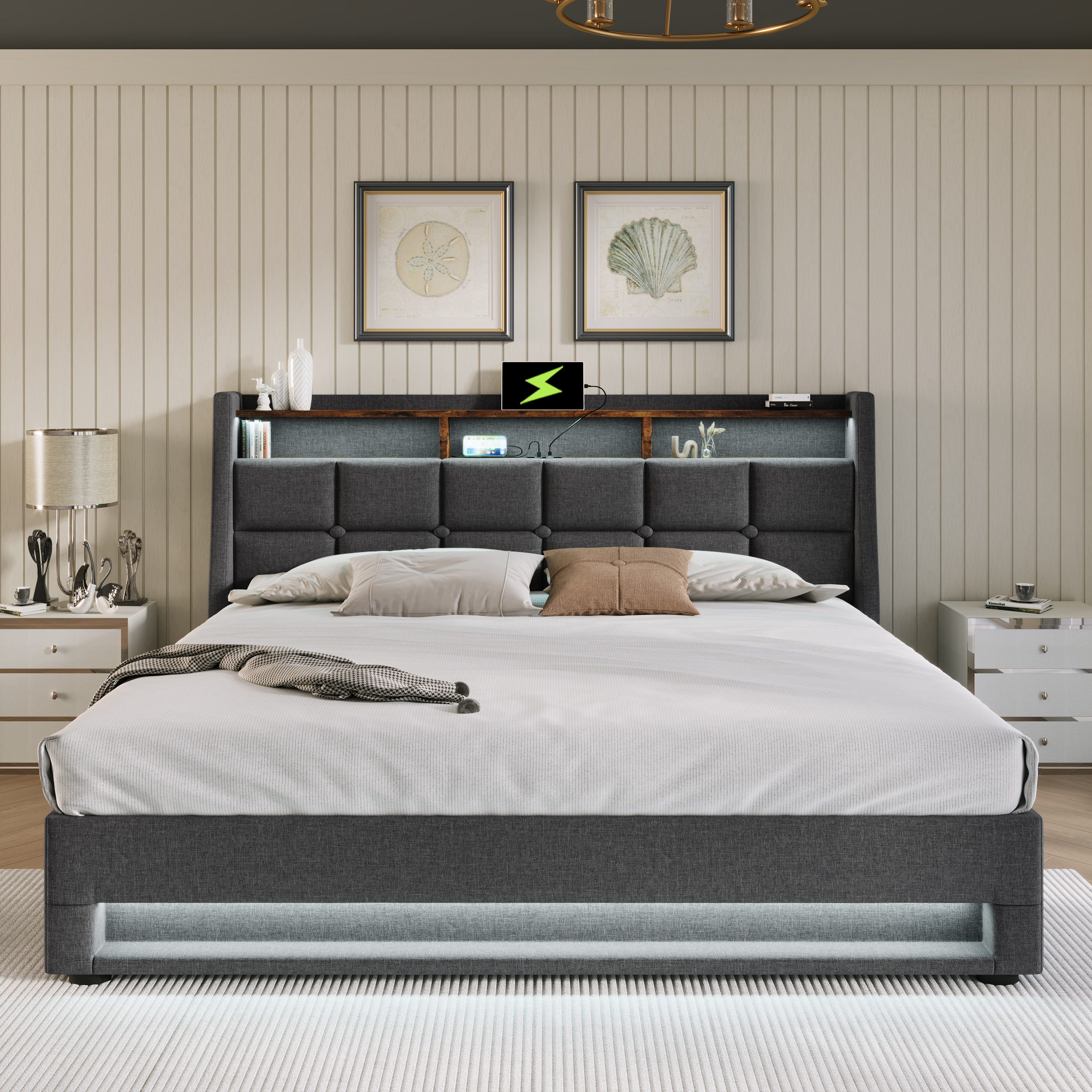 sommier composé de bois massif 100 % et métal : grande résistance et confort de sommeil