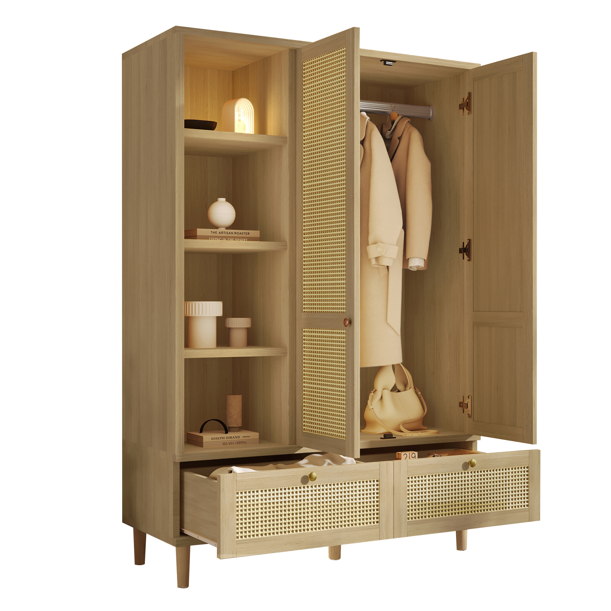 Armoire rotin style champêtre