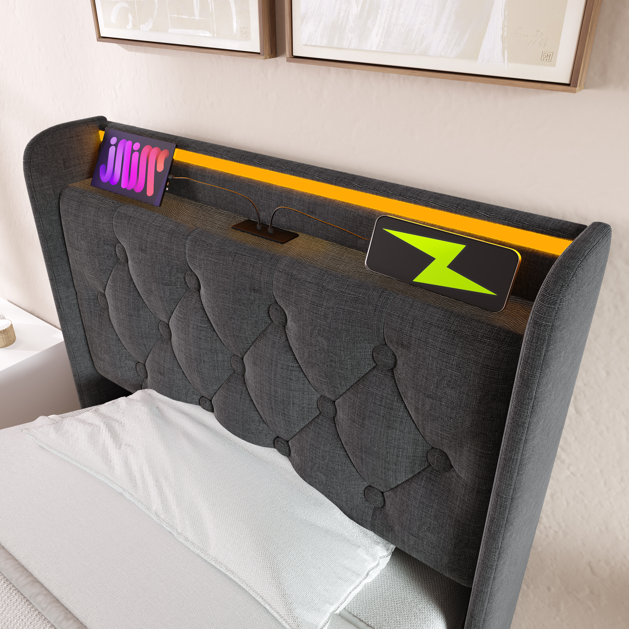 butoirs anti‑glissement matelas tête de lit