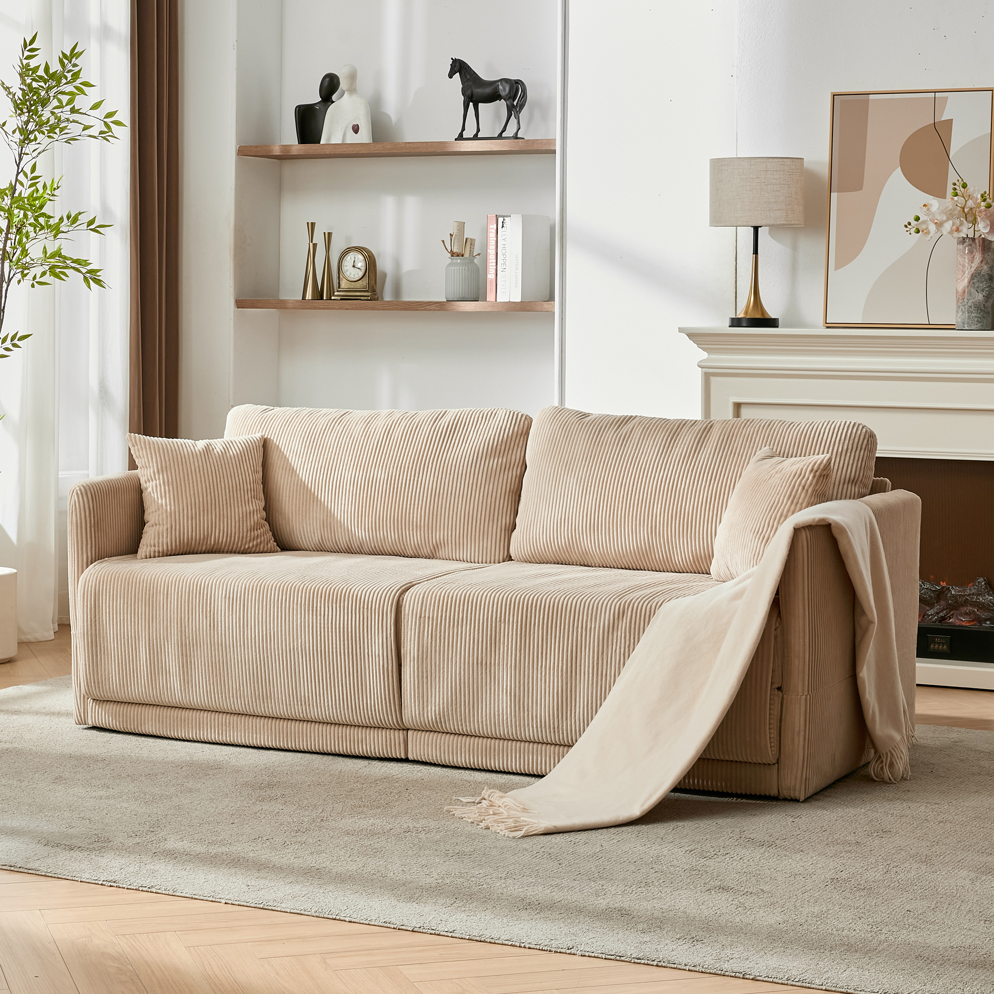 Moderne minimalistische Stoffsofa mit multifunktio