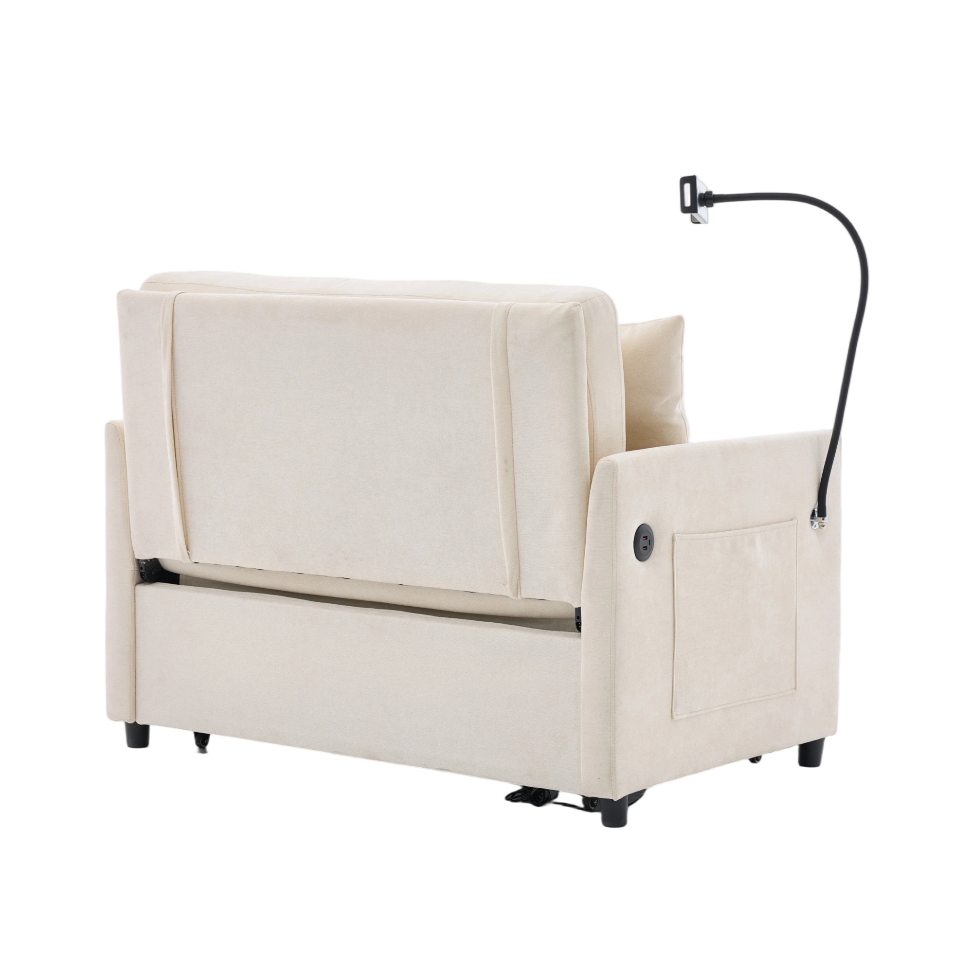 Fauteuil convertible en lin brossé avec port USB e - image 14
