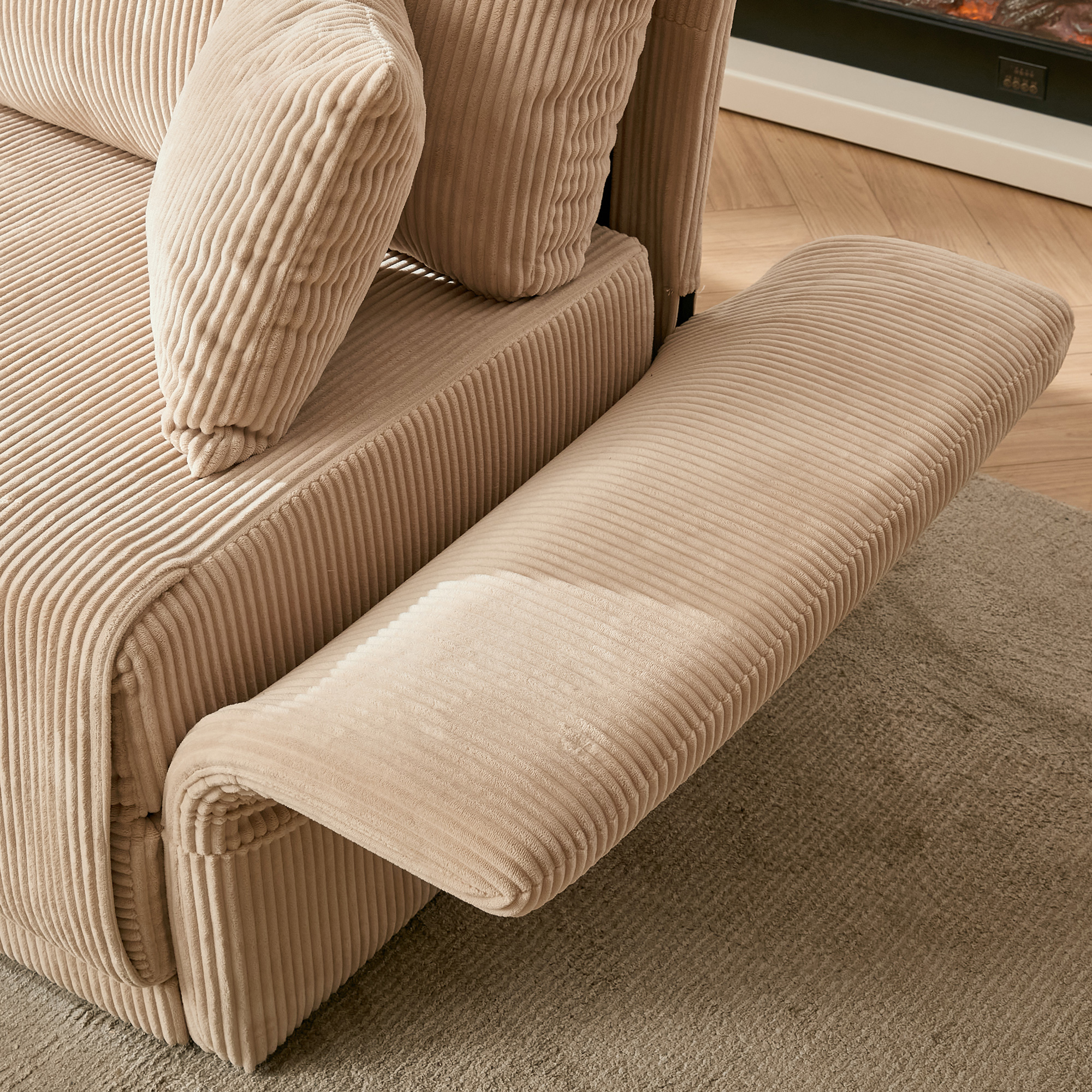 Canapé-lit 2 places convertible 182x88x84 cm en tissu rembourré Beige - points forts 1