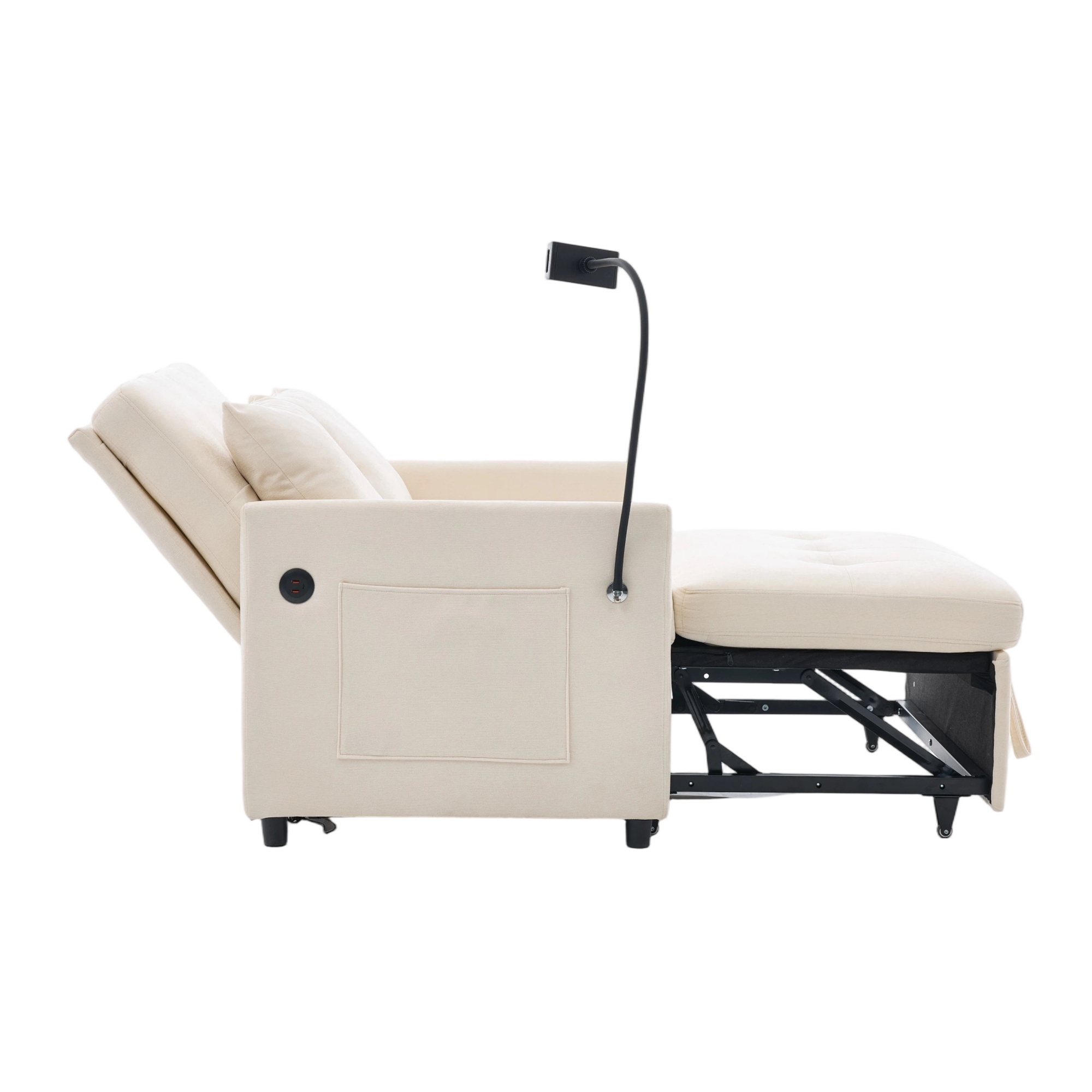 Fauteuil convertible en lin brossé avec port USB e - image 15
