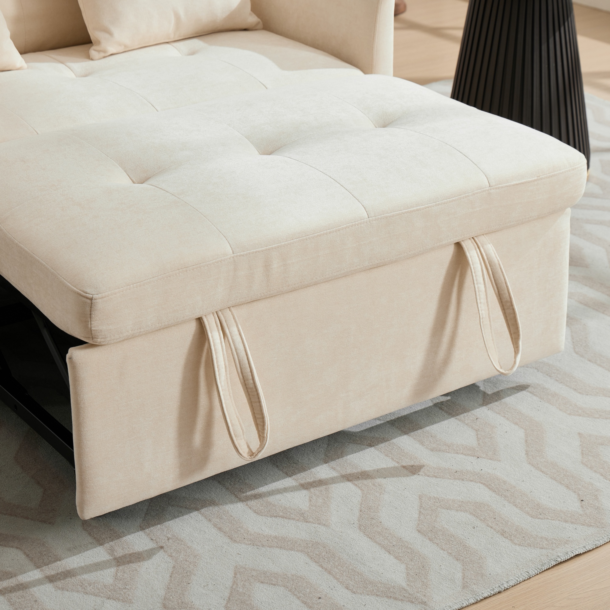 Fauteuil convertible en lin brossé avec port USB e - image 8
