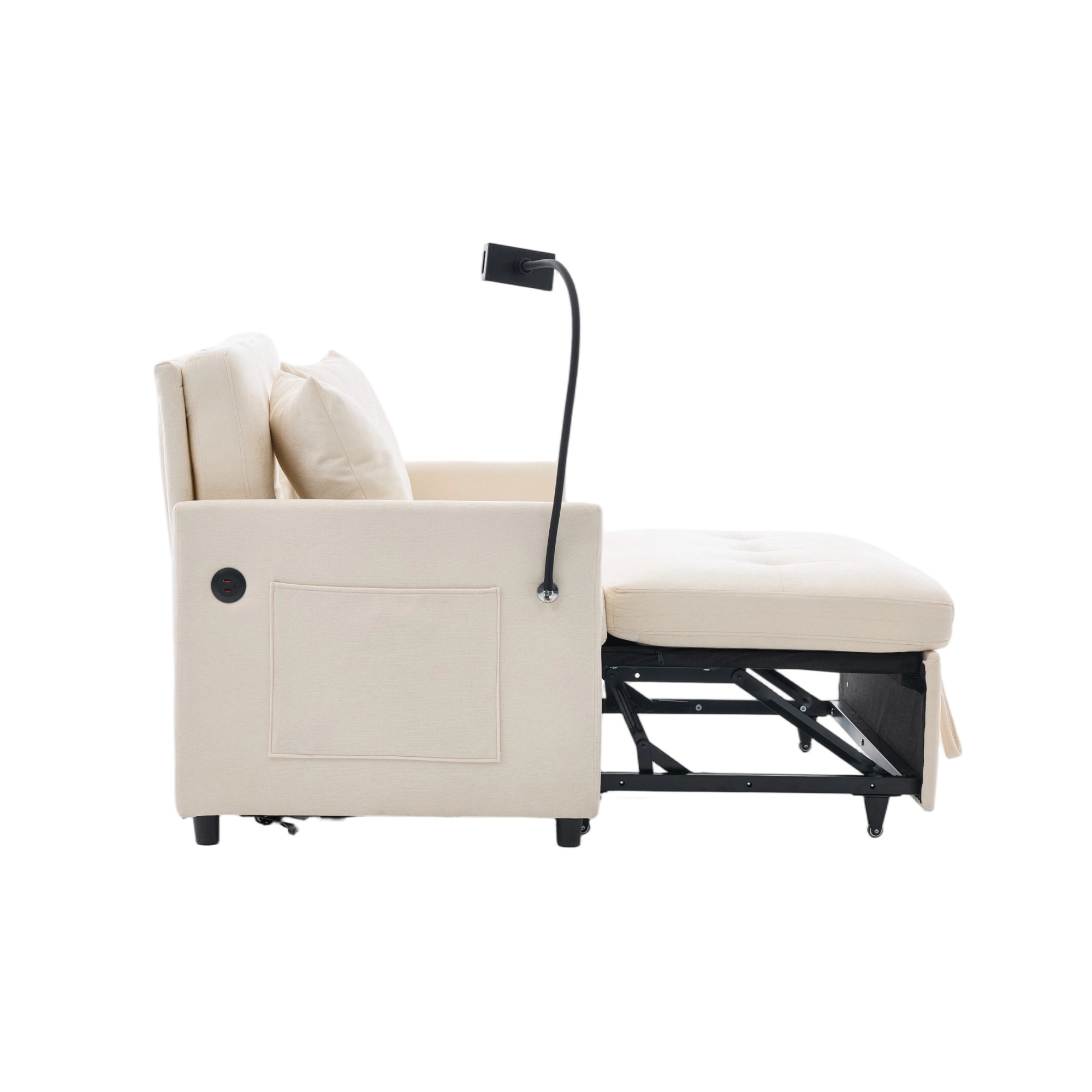 Fauteuil convertible en lin brossé avec port USB e - image 16