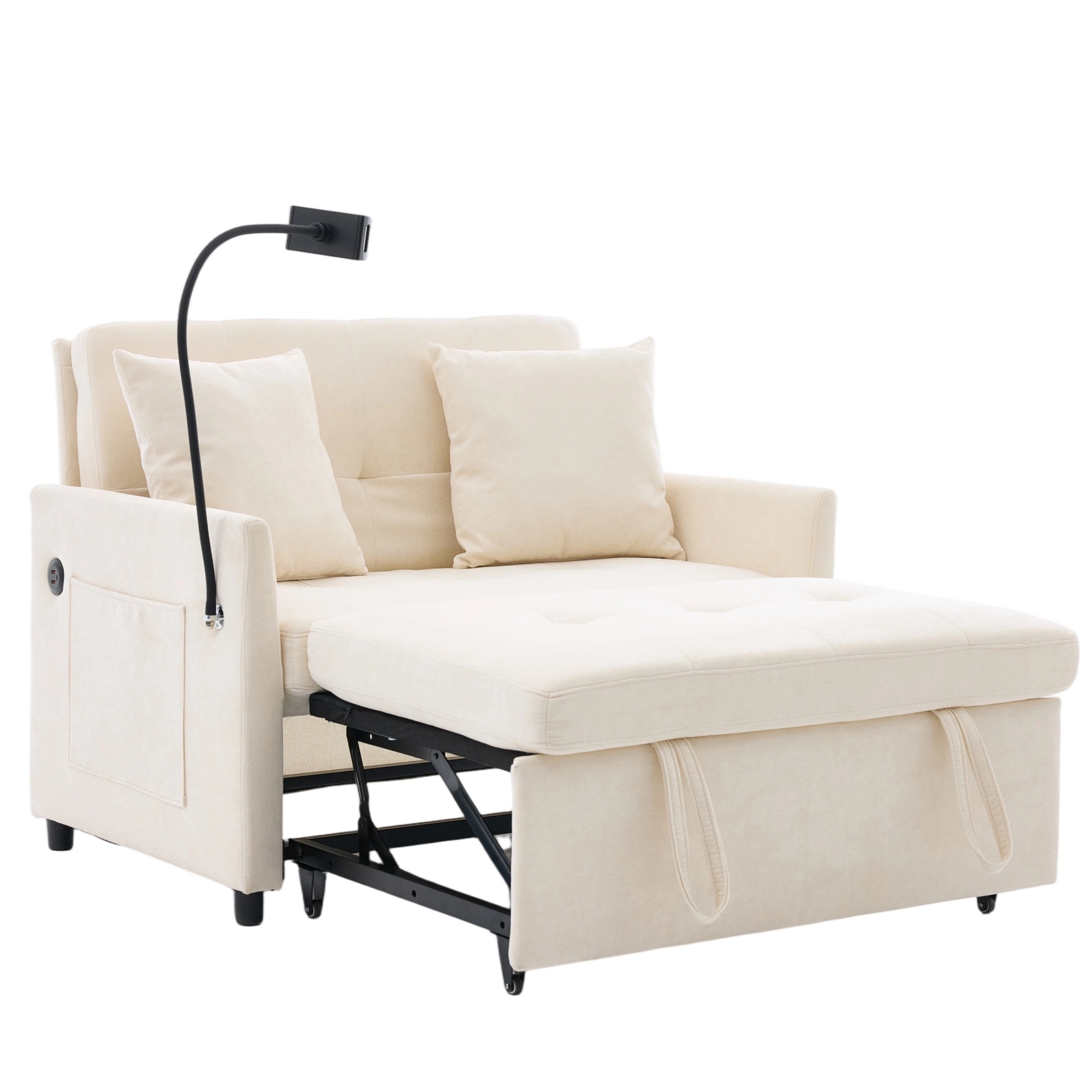 Fauteuil convertible en lin brossé avec port USB e - image 13