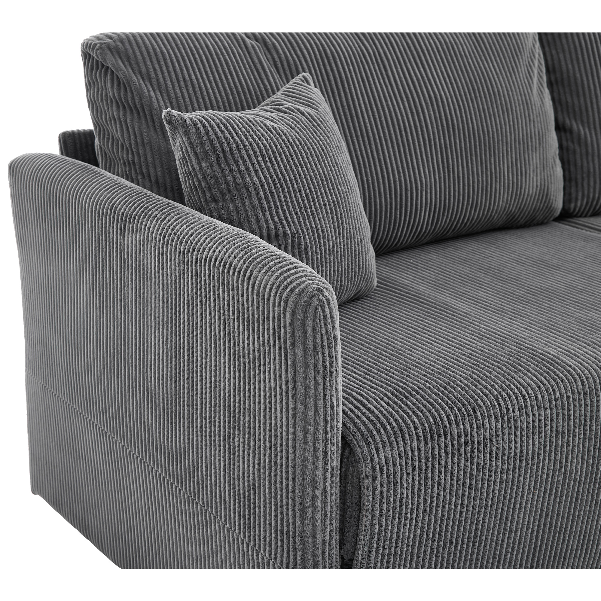 Canapé-lit 2 places convertible 182x88x84 cm en tissu rembourré Gris - points forts 1