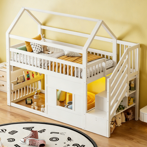 Escalier de rangement avec deux compartiments
