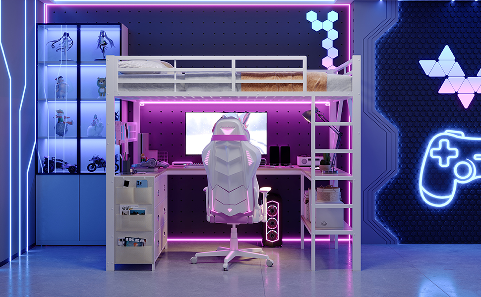 Éclairage LED et station de recharge du lit mezzanine