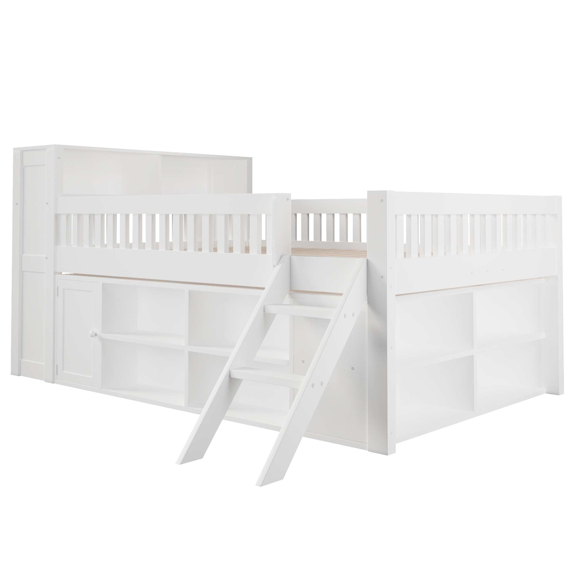 Lit banquette 140x200 cm,en bois,lit enfant,rangement intégré,éclairage LED,blanc,lit avec rangement intégré