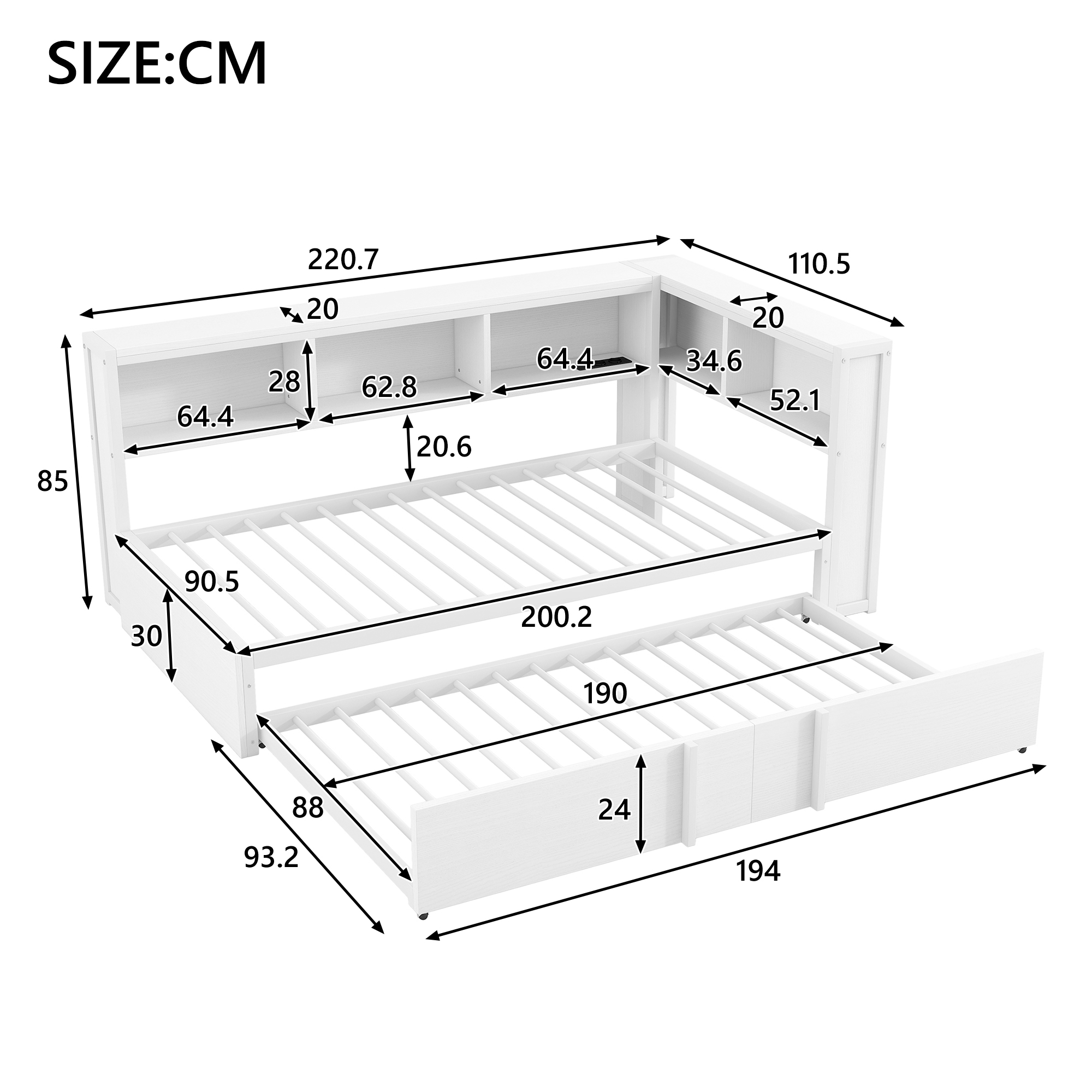 Dimensions du lit banquette