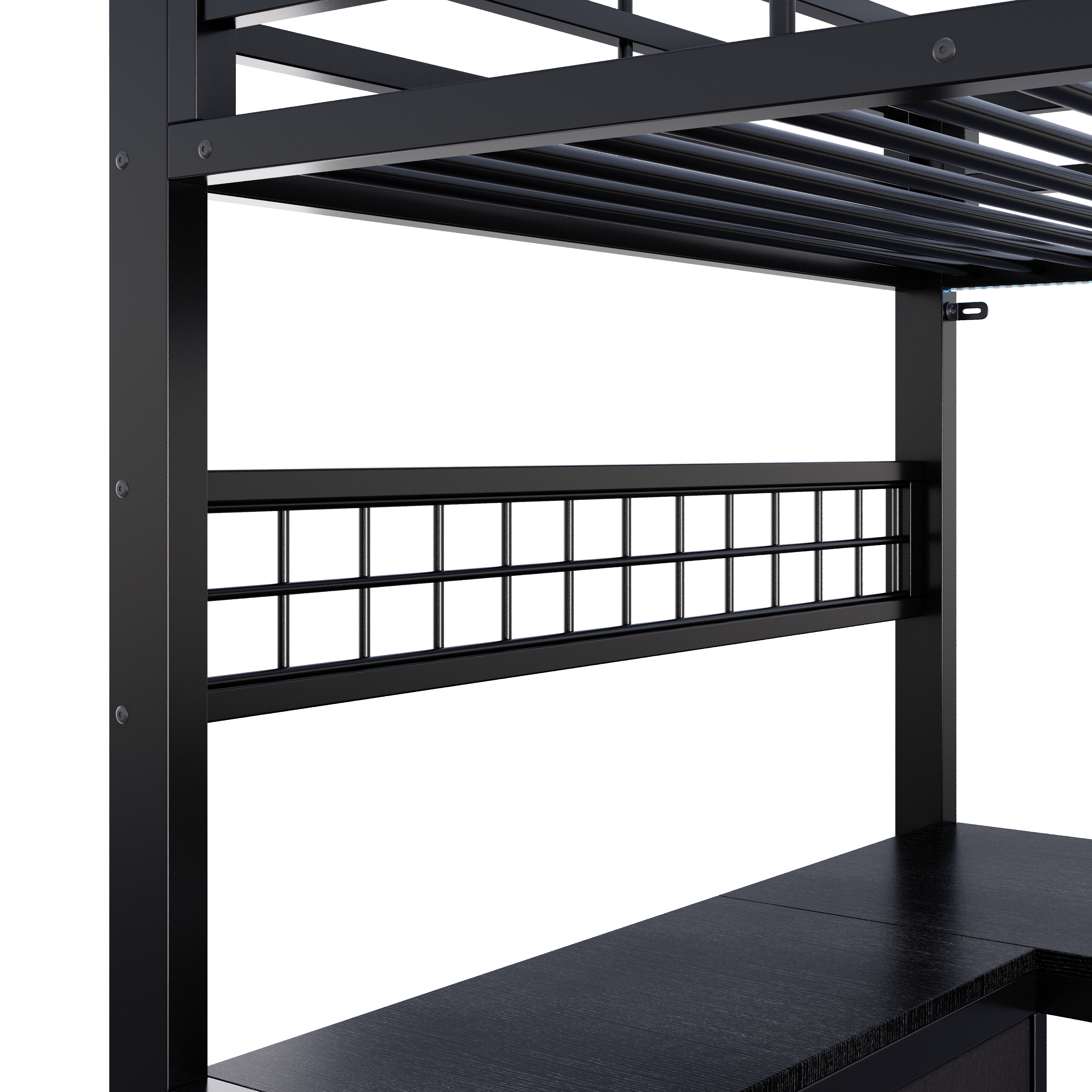 Barrières de protection et accès au lit mezzanine