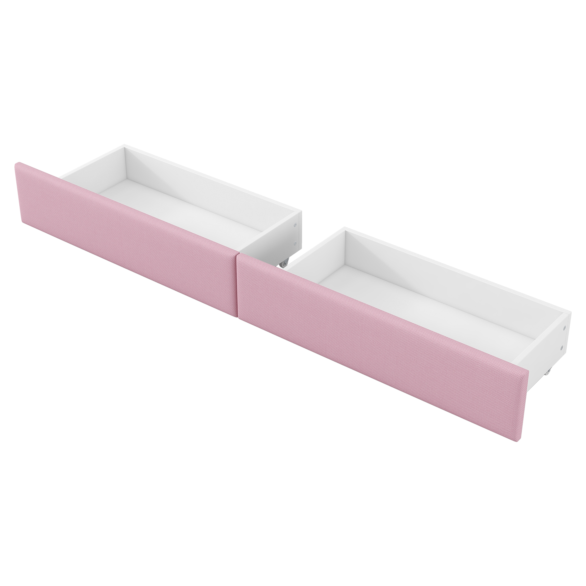 Lit banquette 90x200 cm,en bois,tiroirs de rangement,bureau intégré,éclairage LED,port USB,rose,lit 1 place,lit avec rangement intégré