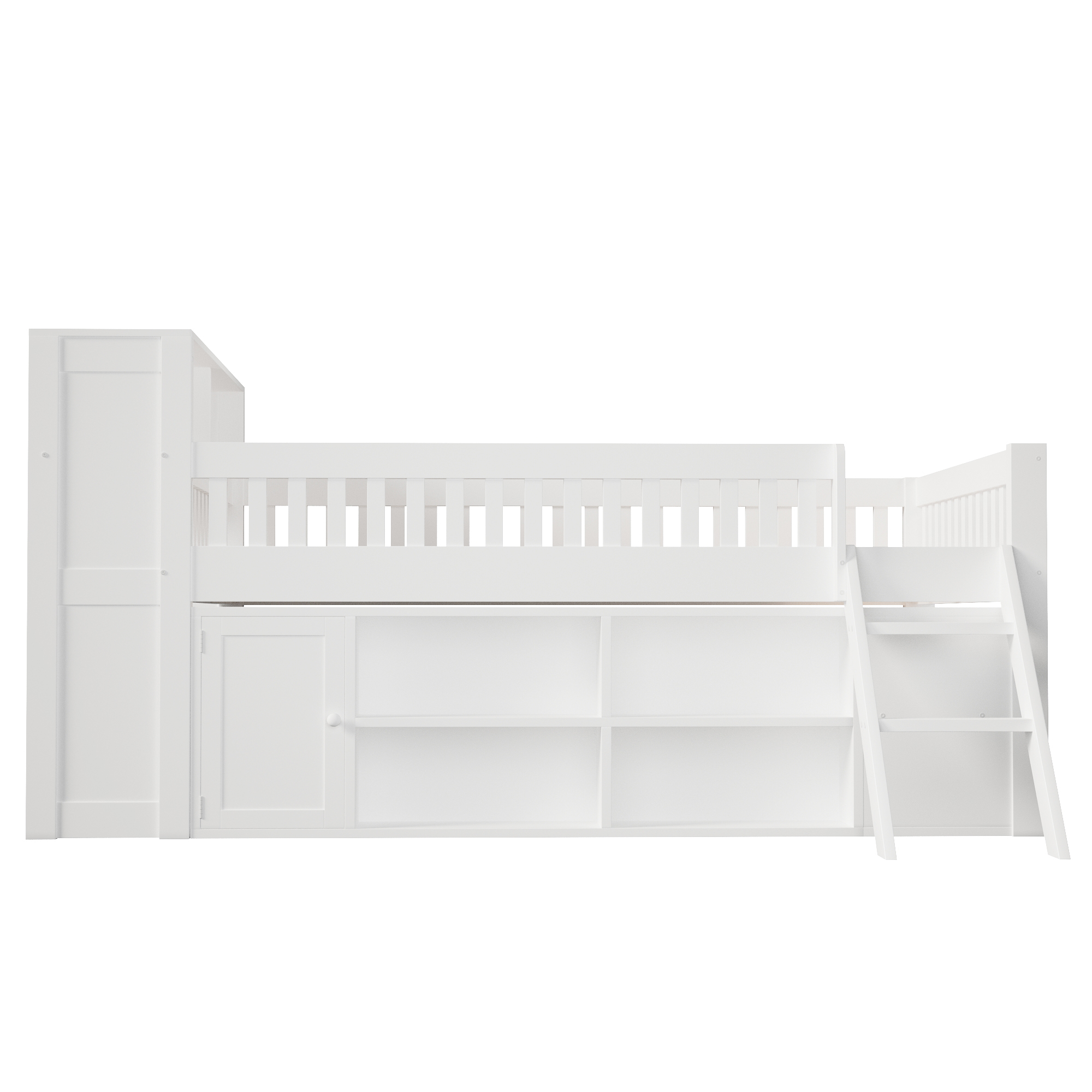 Lit banquette 140x200 cm,en bois,lit enfant,rangement intégré,éclairage LED,blanc,lit avec rangement intégré