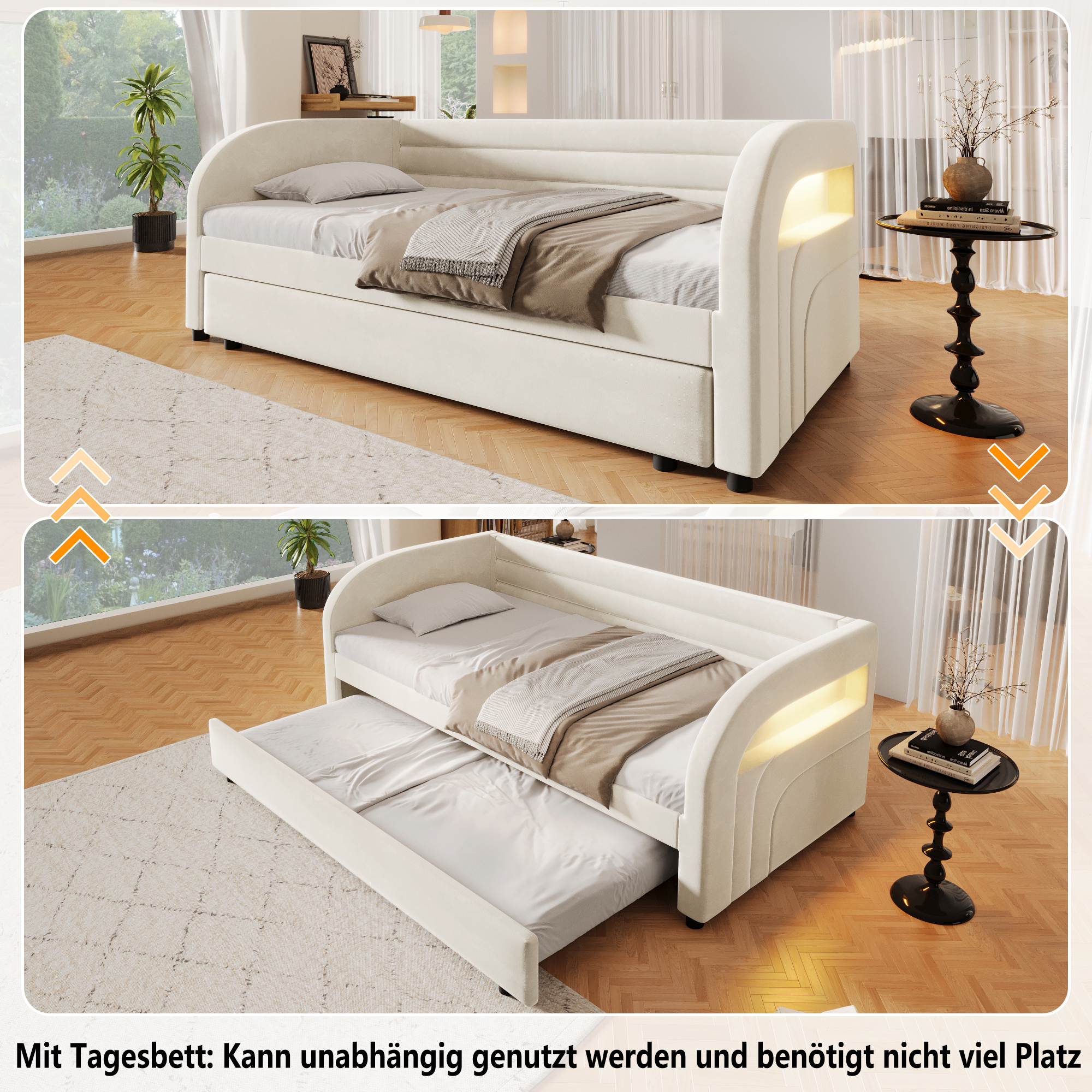 Lit gigogne avec couchage d’appoint extractible