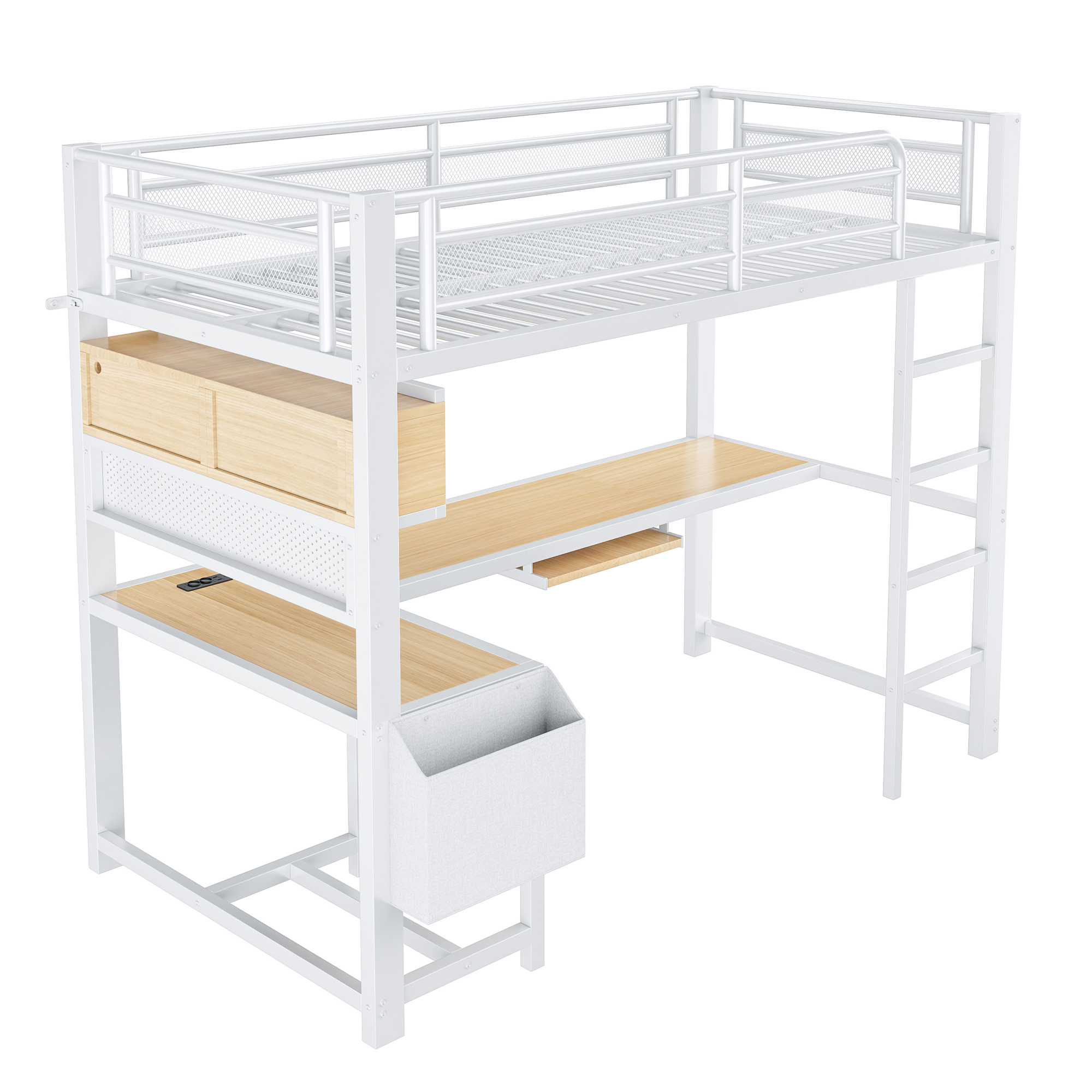 Lit gaming blanc design moderne chambre ado
