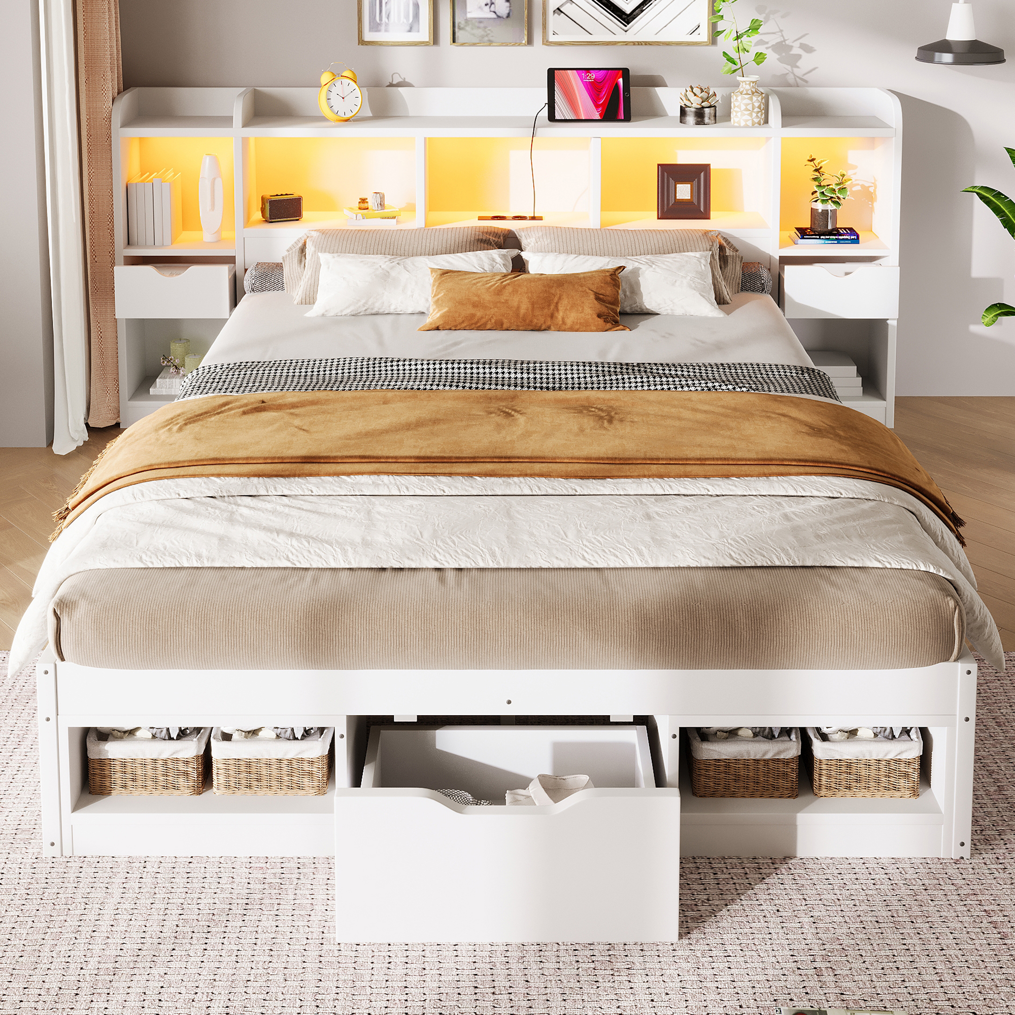 Lit plateforme 140x200 cm blanc