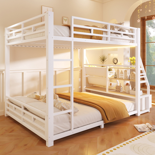 Lit mezzanine blanc avec rangements