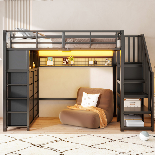 Éclairage LED du lit mezzanine