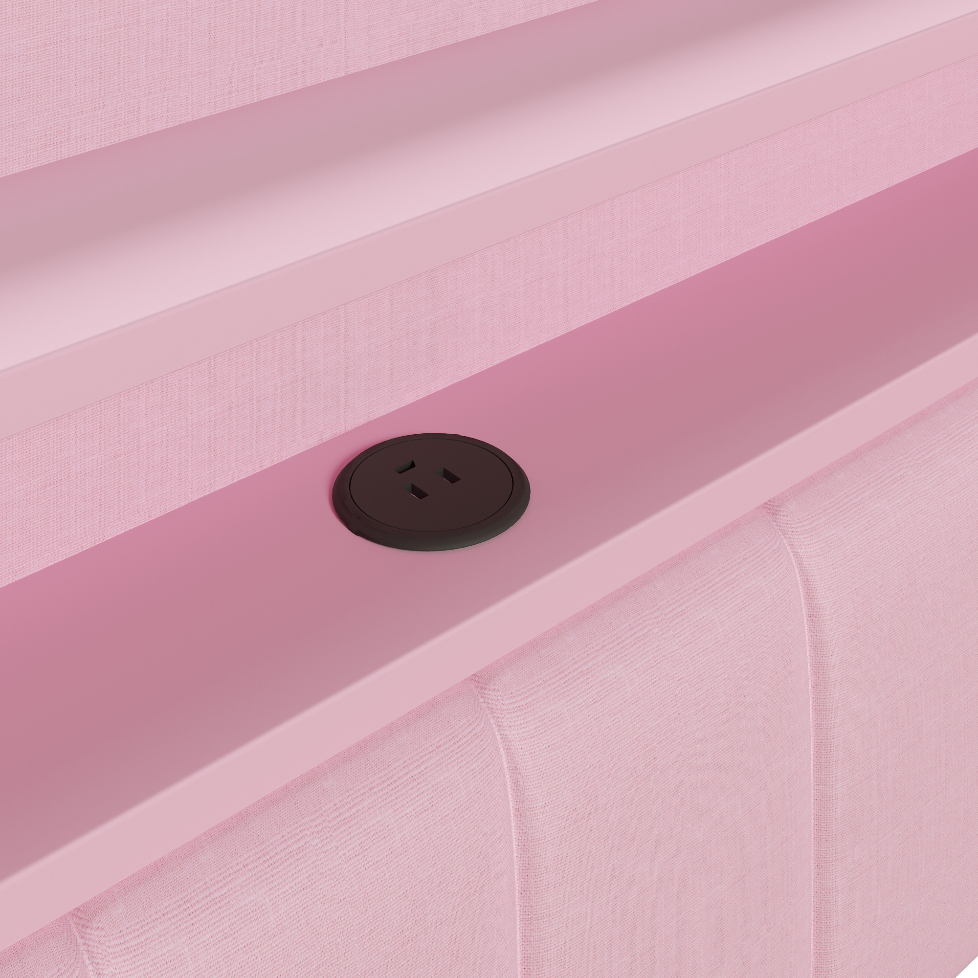 Lit banquette 140x200 cm,en bois,lit gigogne,rangement intégré,bureau intégré,éclairage LED,port USB,rose,lit 2 places