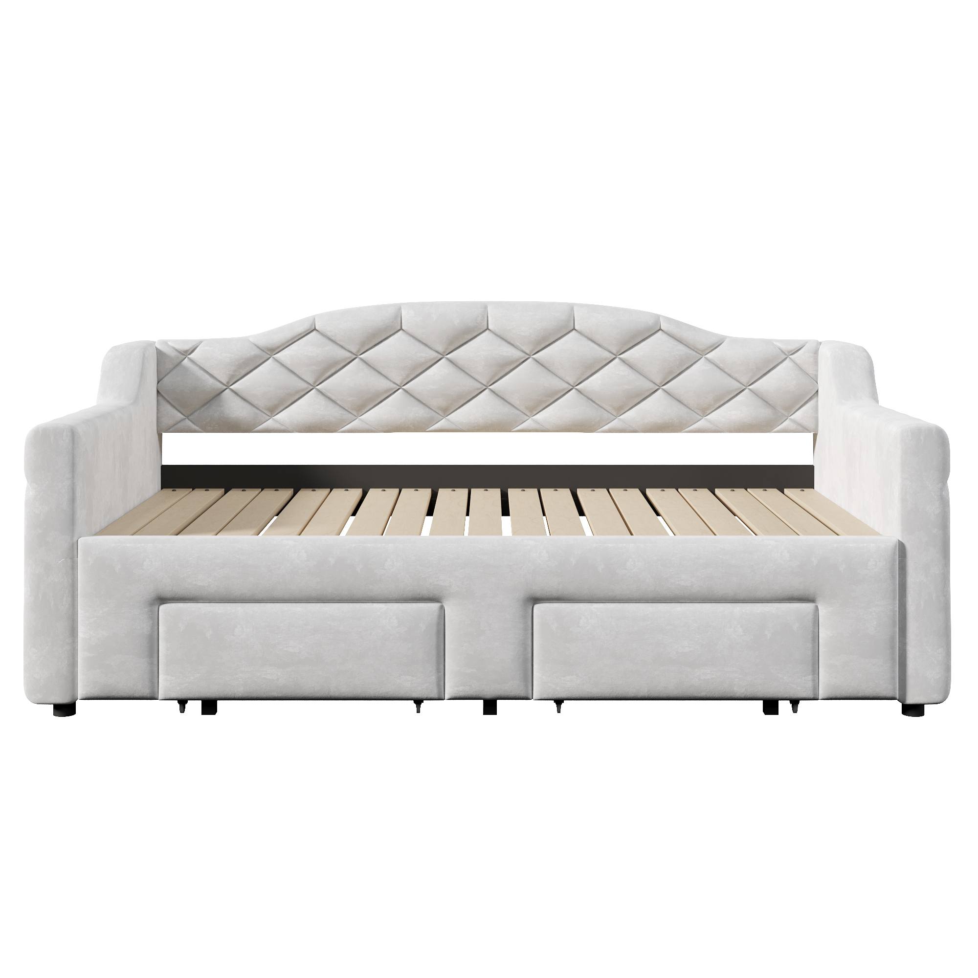 Lit banquette convertible 90x200 cm extensible à 180x200 cm,en bois,lit enfant,couchage gigogne,éclairage LED,gris