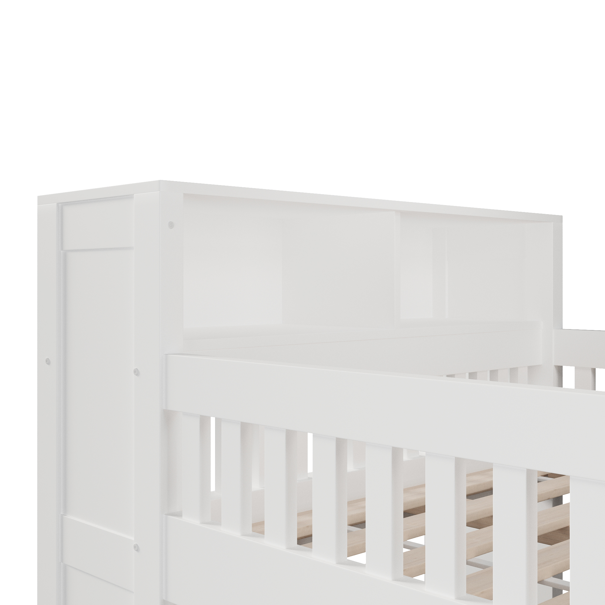 Lit banquette 120x200 cm,en bois,lit enfant,rangement intégré,éclairage LED,blanc,lit avec rangement intégré