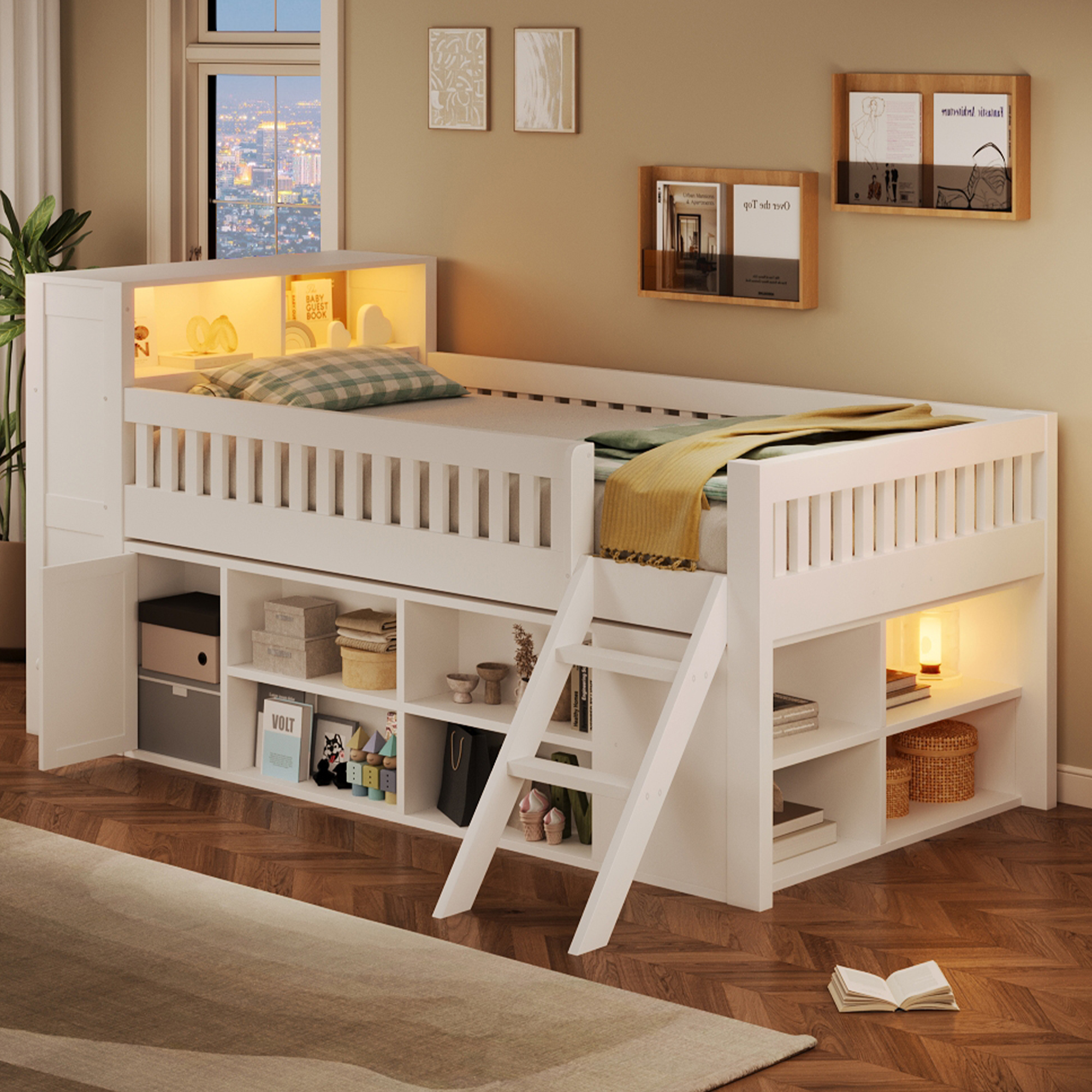 Des rangements organisés autour du couchage