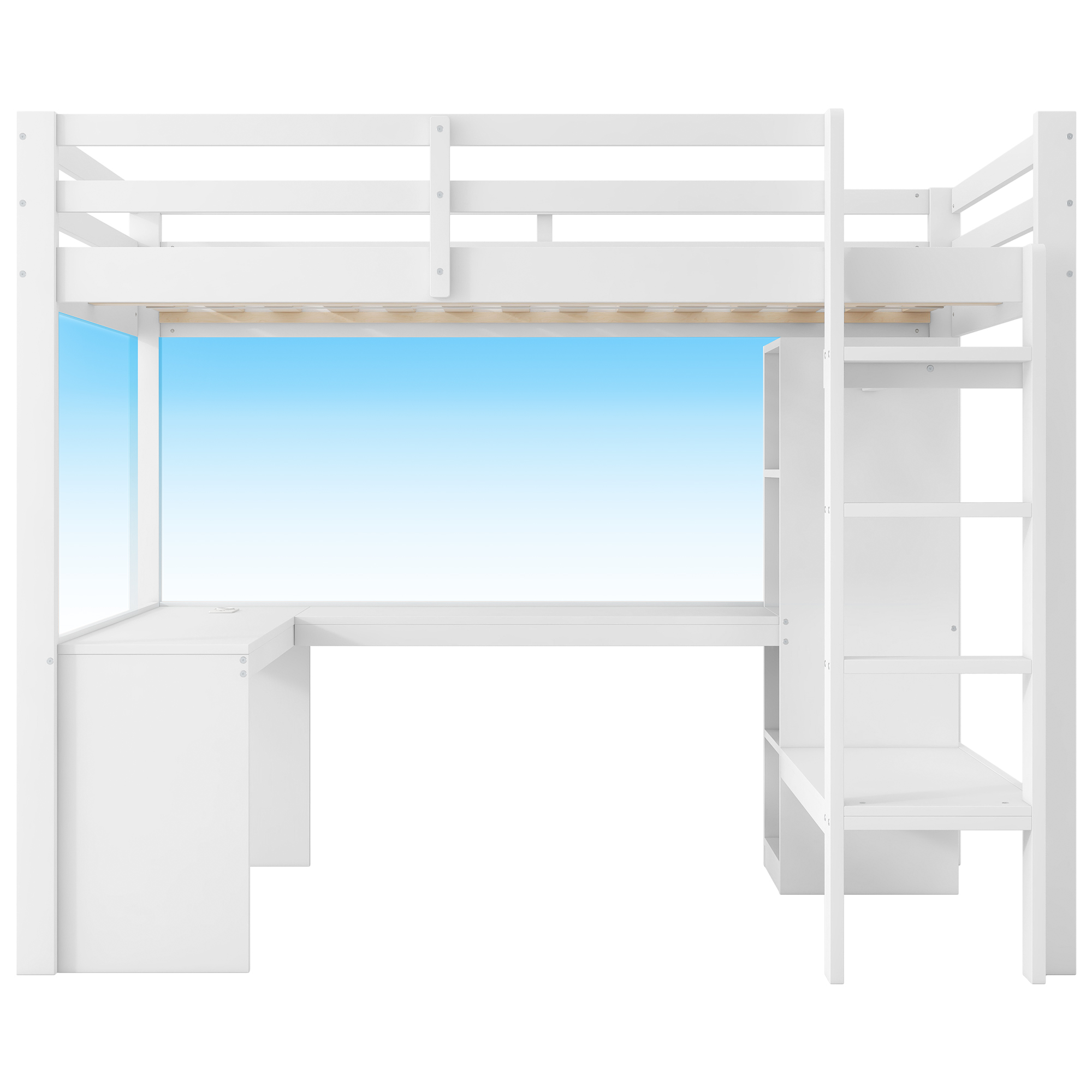 Lit mezzanine - bureau et penderie