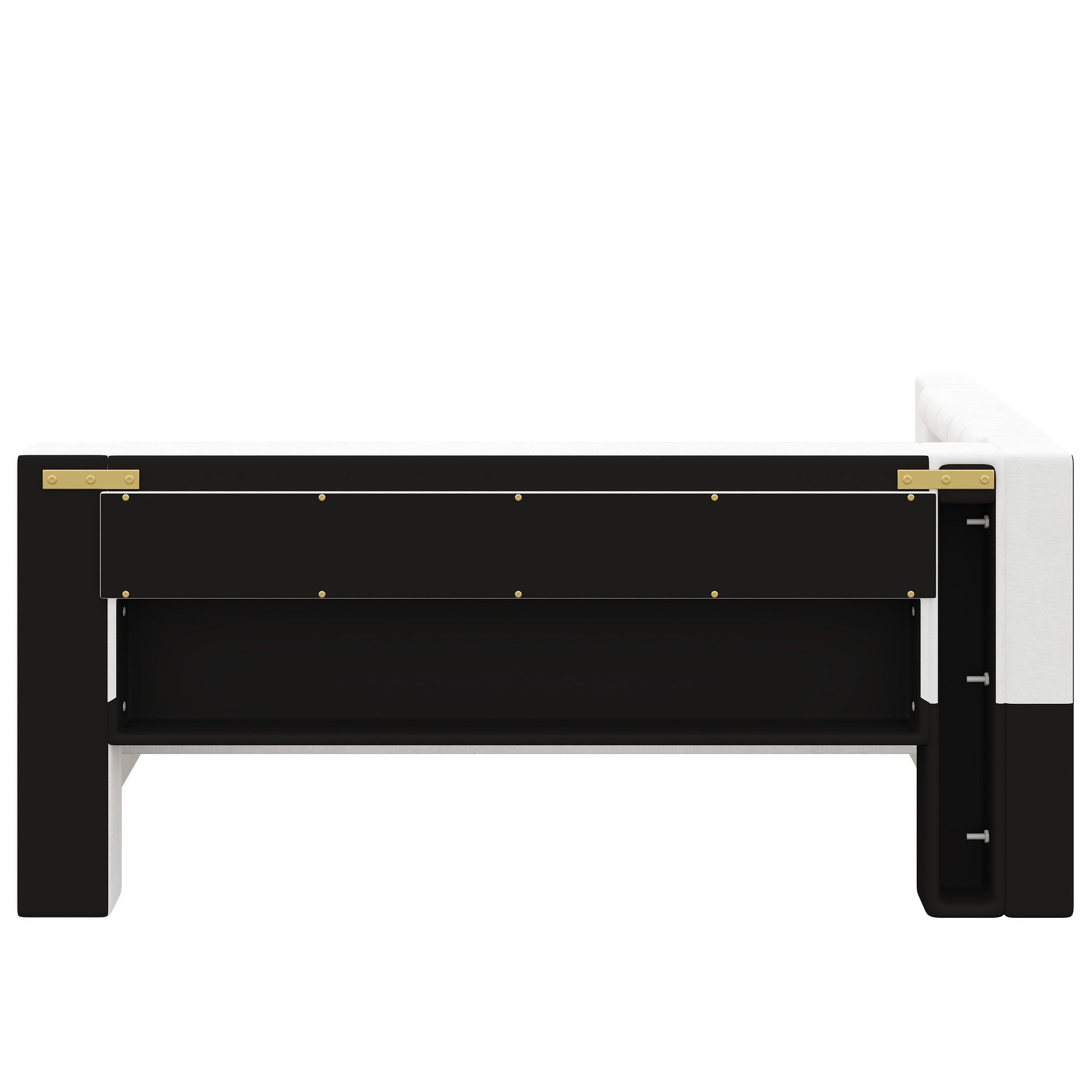 Lit banquette 90x200 cm,en bois,lit gigogne,éclairage LED,port USB,blanc,lit 1 place