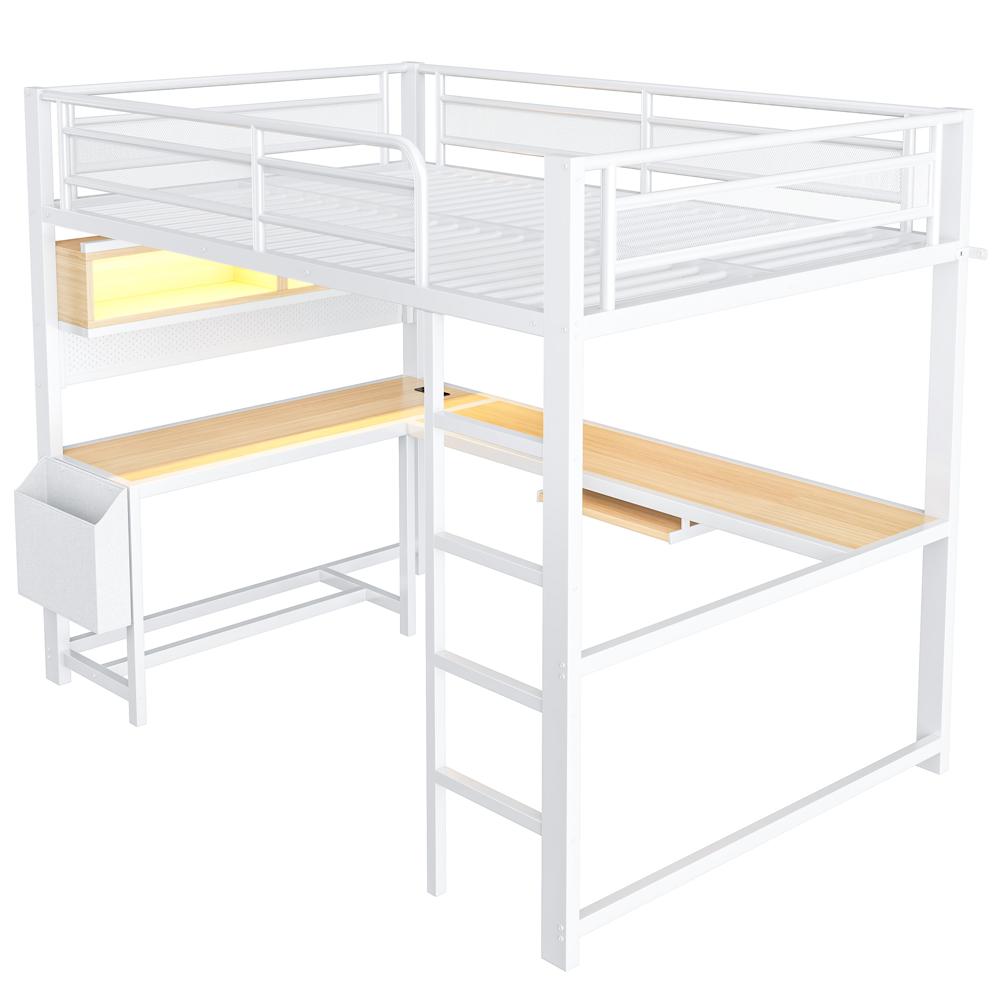 Lit gaming blanc design moderne chambre ado