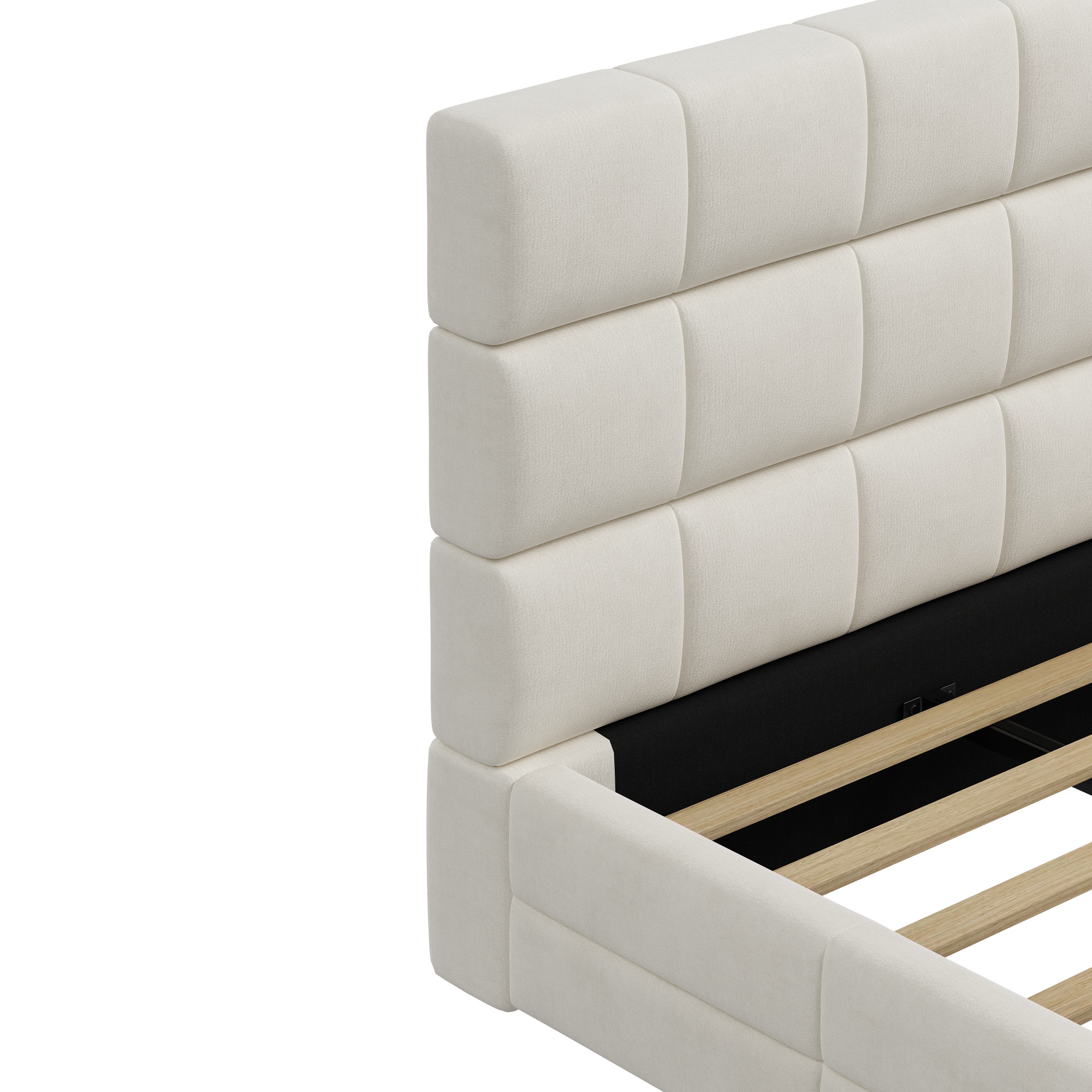 Lit design moderne chambre adulte beige