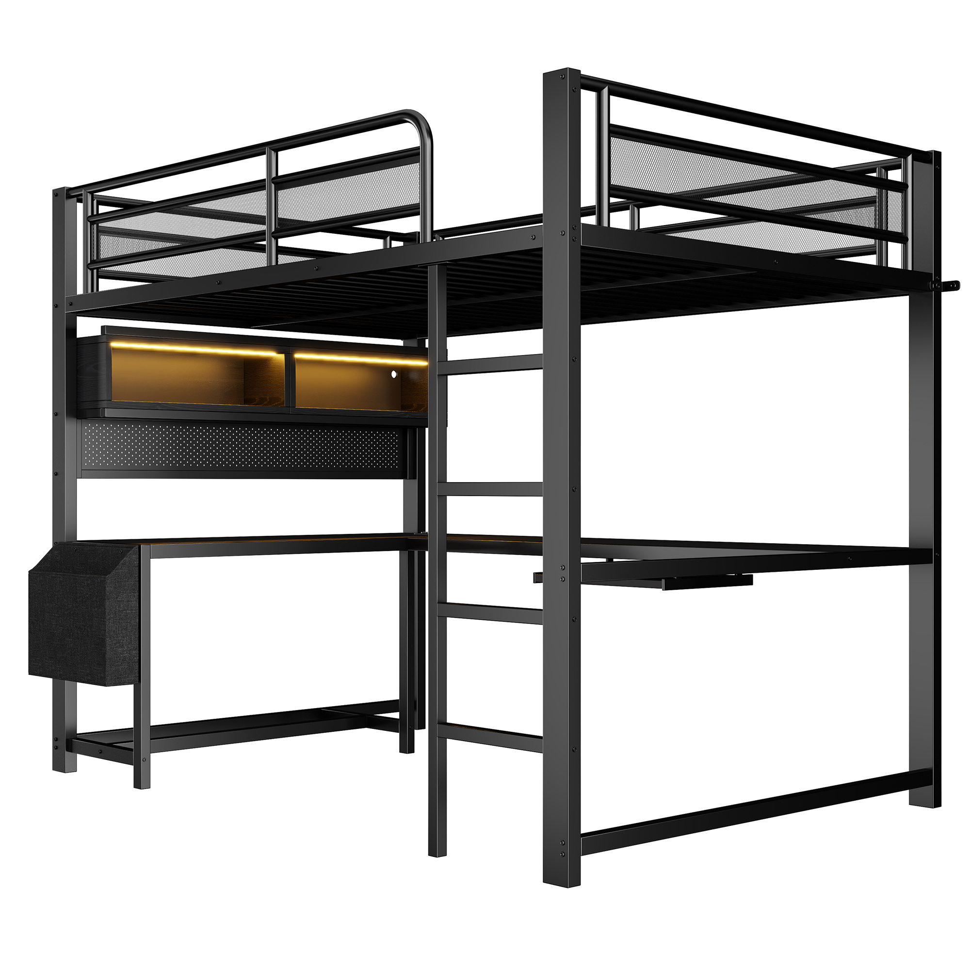 Lit gaming noir design moderne chambre ado