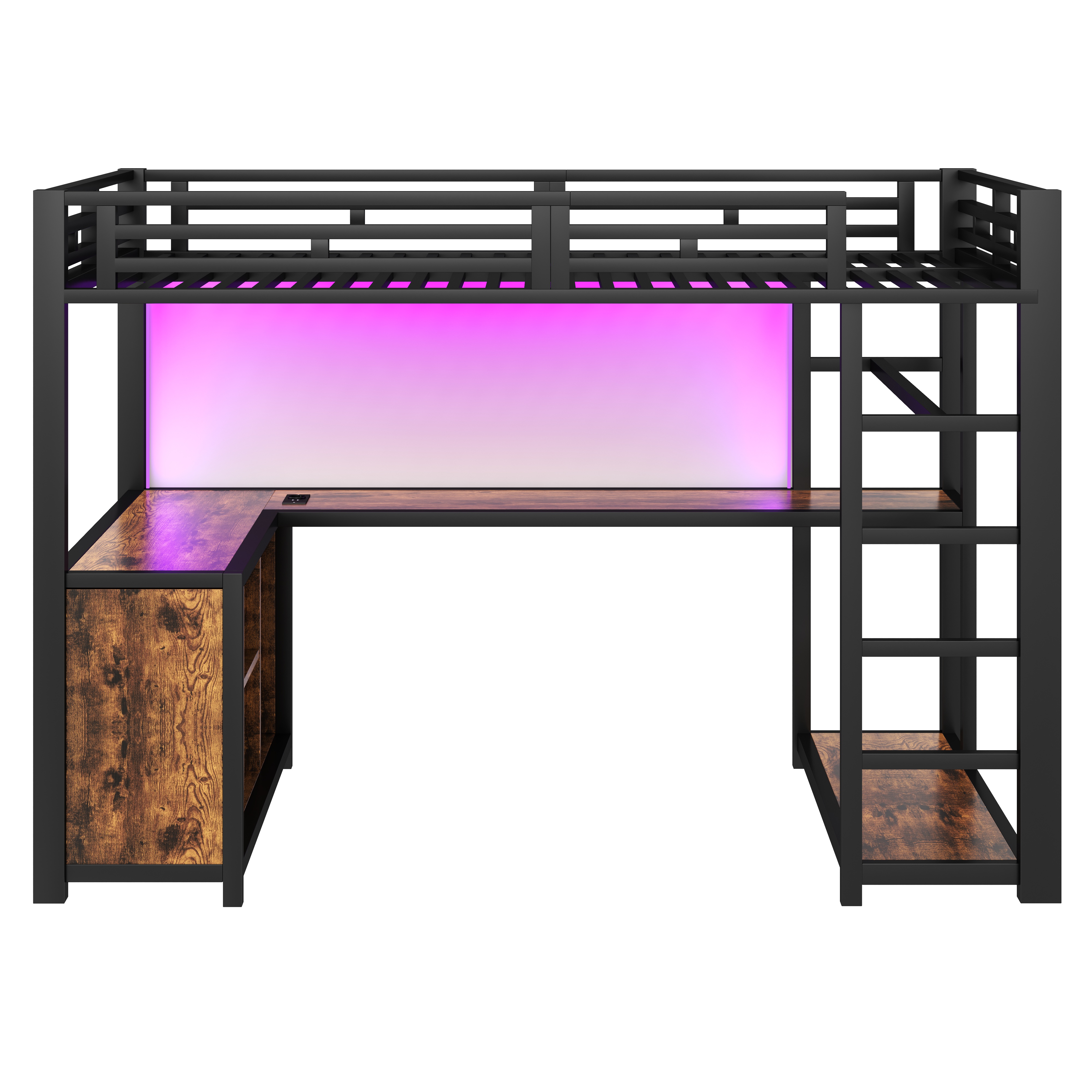 Lit mezzanine design noir moderne