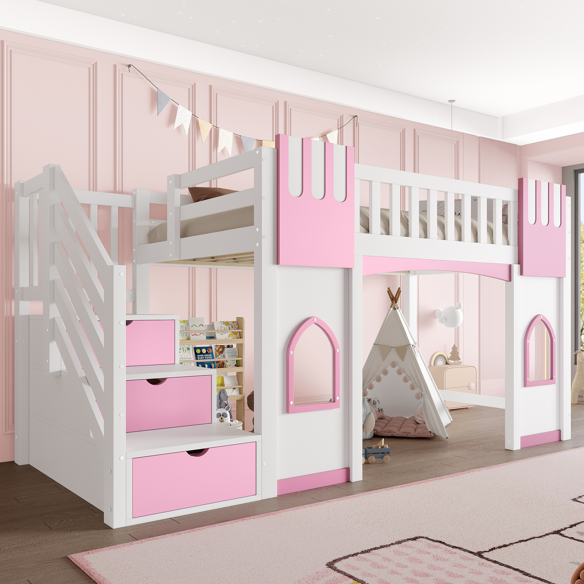 Vue principale du lit mezzanine