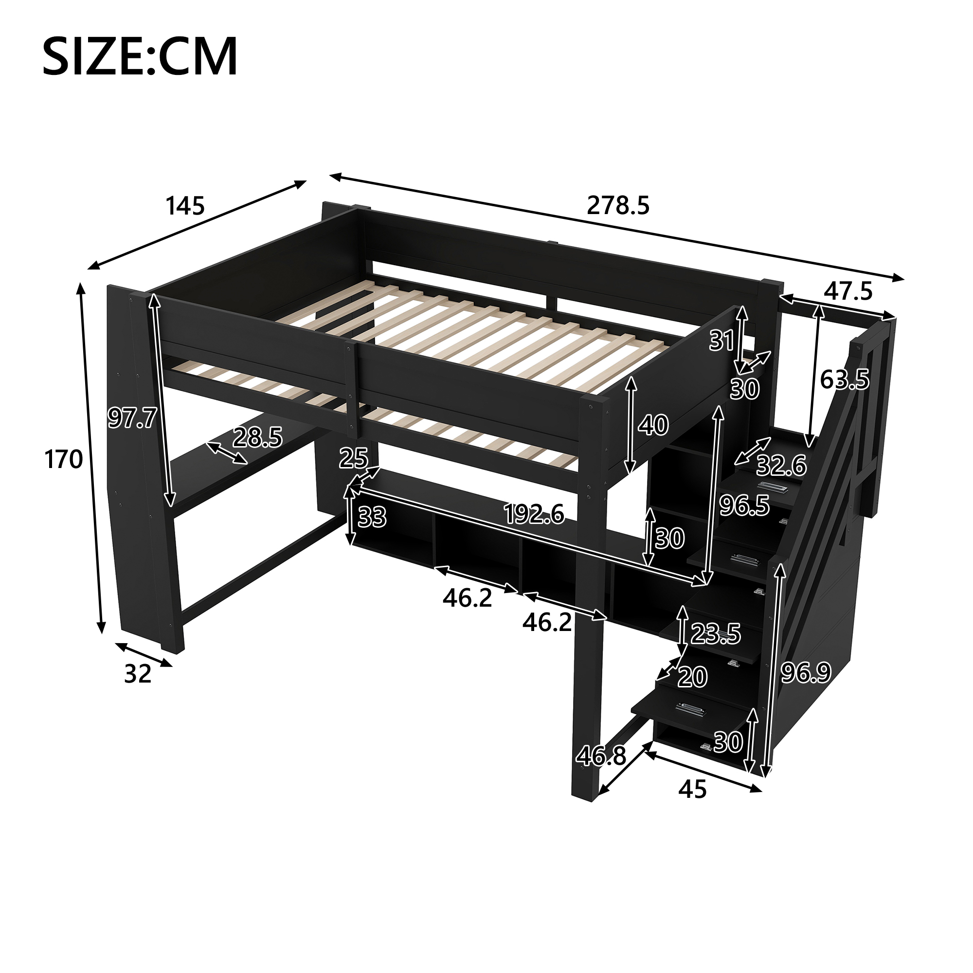 Lit mezzanine - vue finale