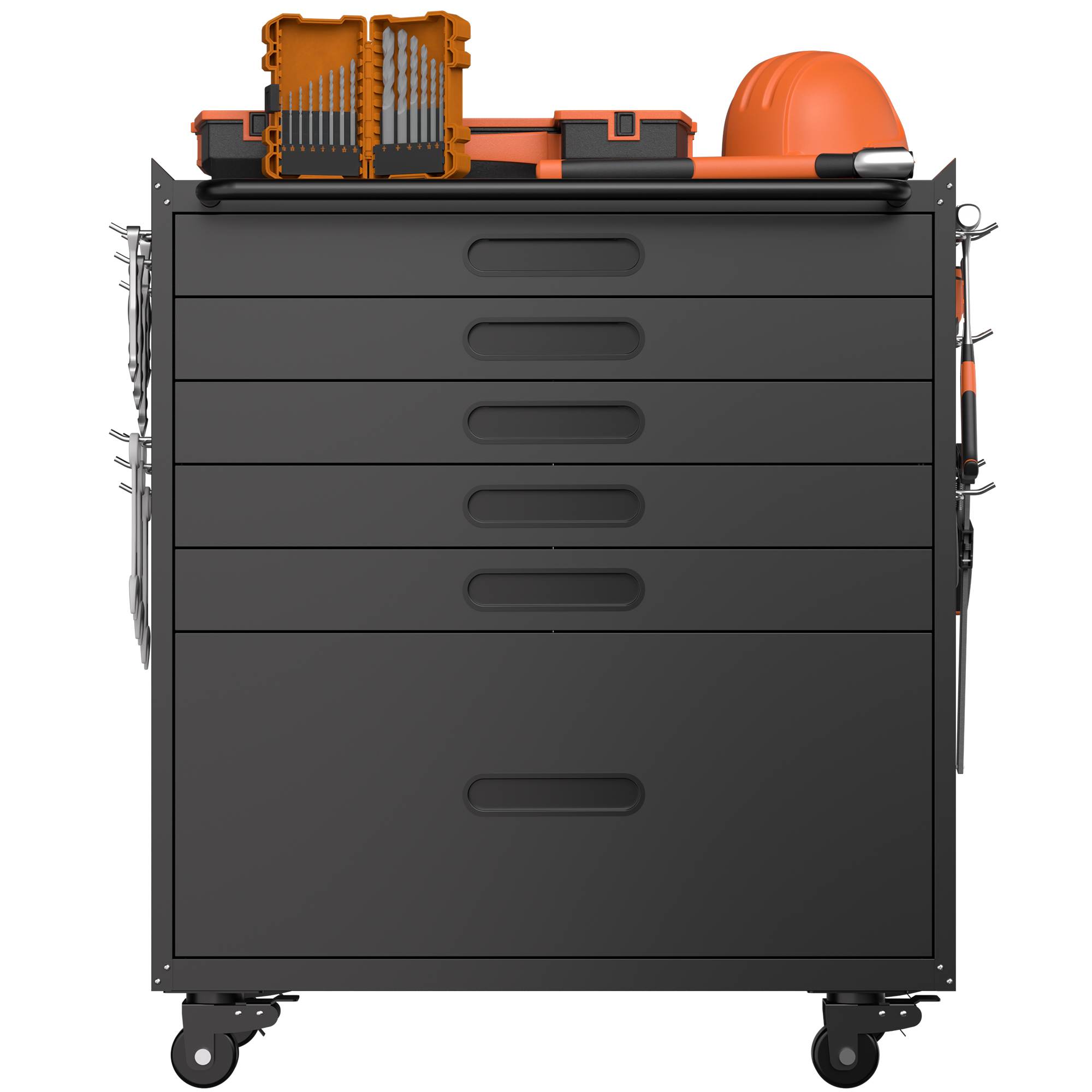 Armoire à outils, avec tiroirs, 75 x 42 x 87,3 cm, métal, noir - vue 4
