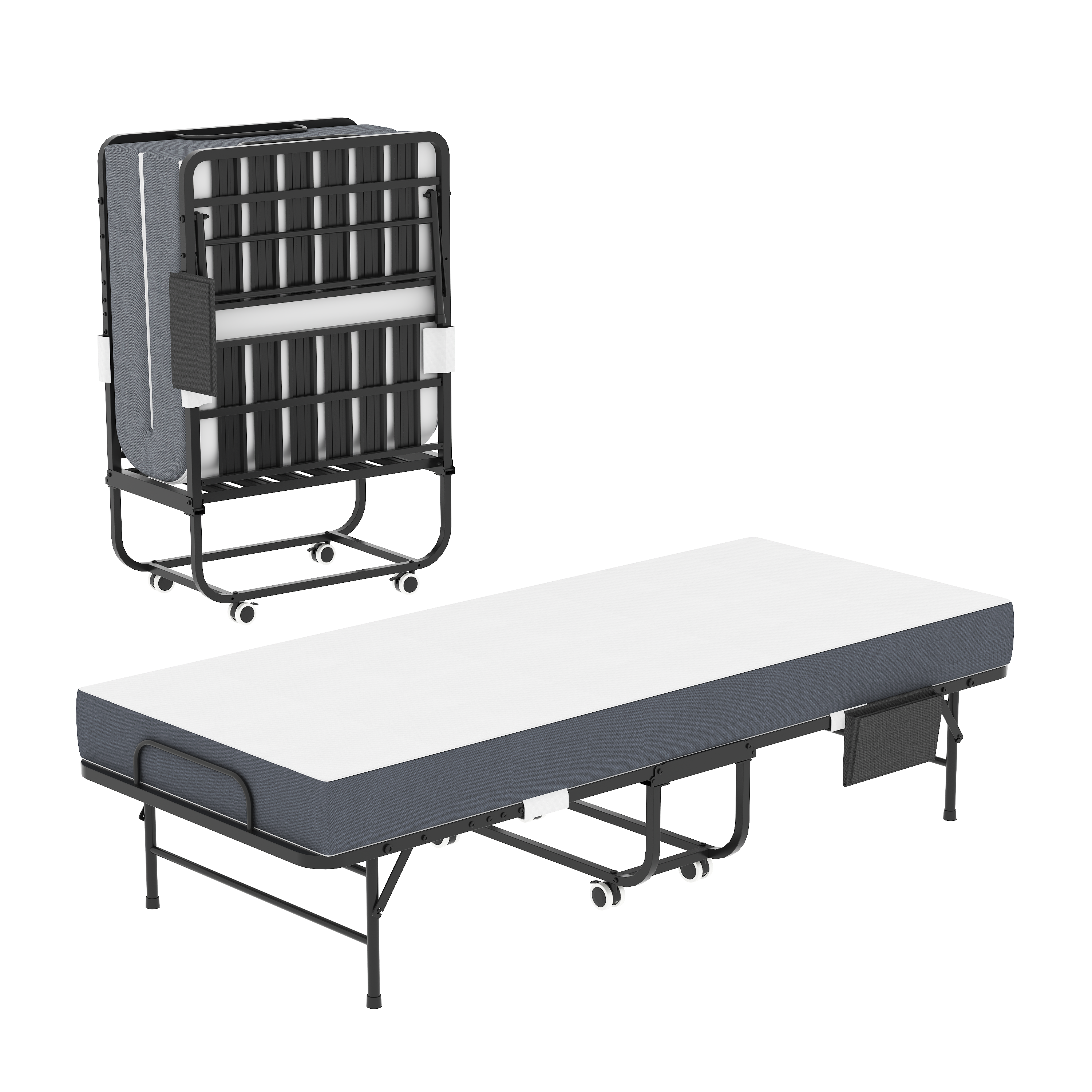 190 × 78 cm Klapp-Twin-Bett mit 9,5 cm Memory-Foam