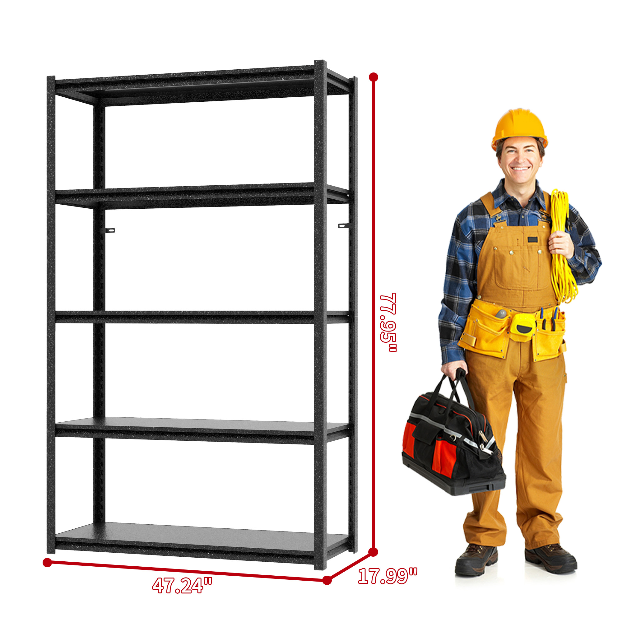Détail du rayonnage de rangement