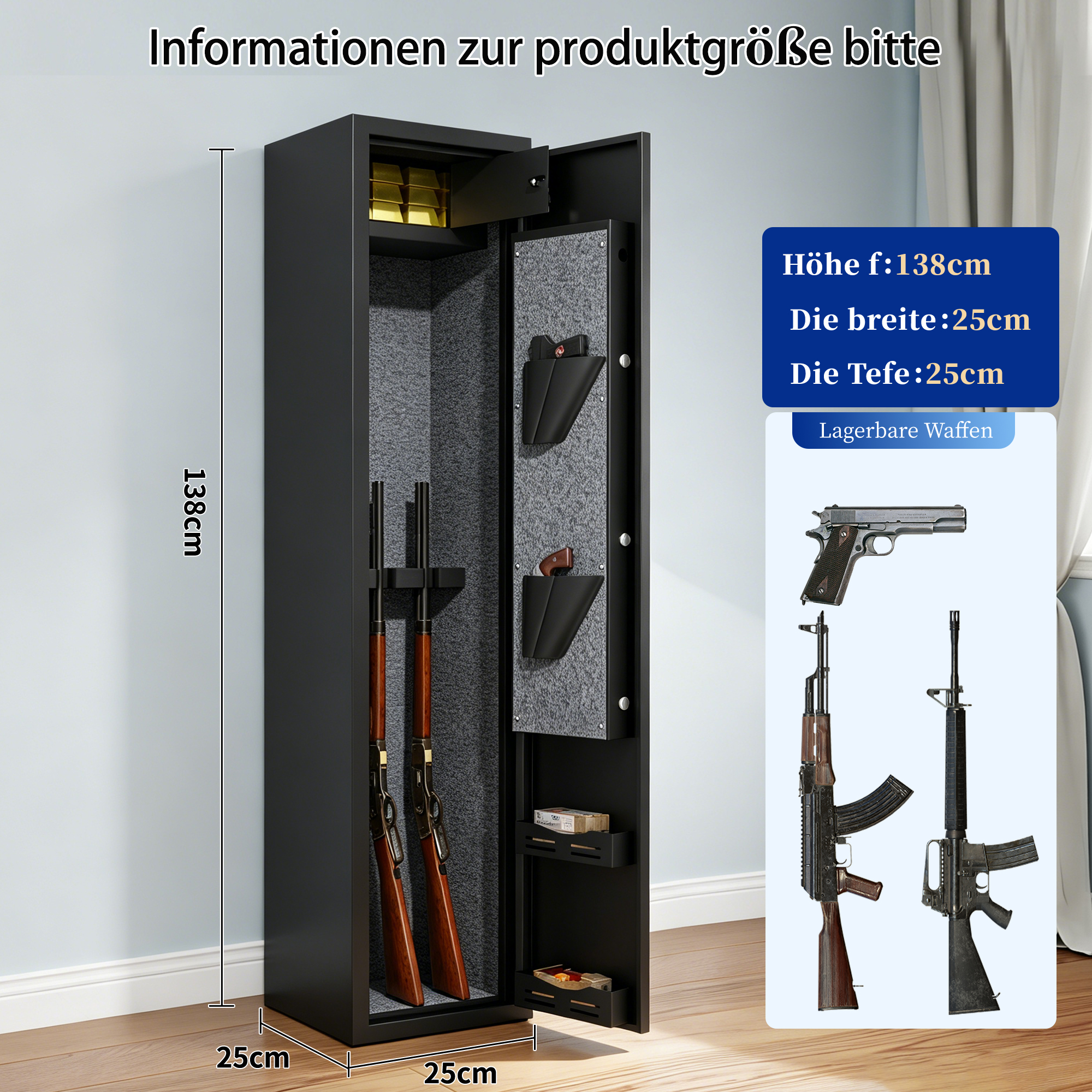 deux supports sur porte pour armes de poing et accessoires