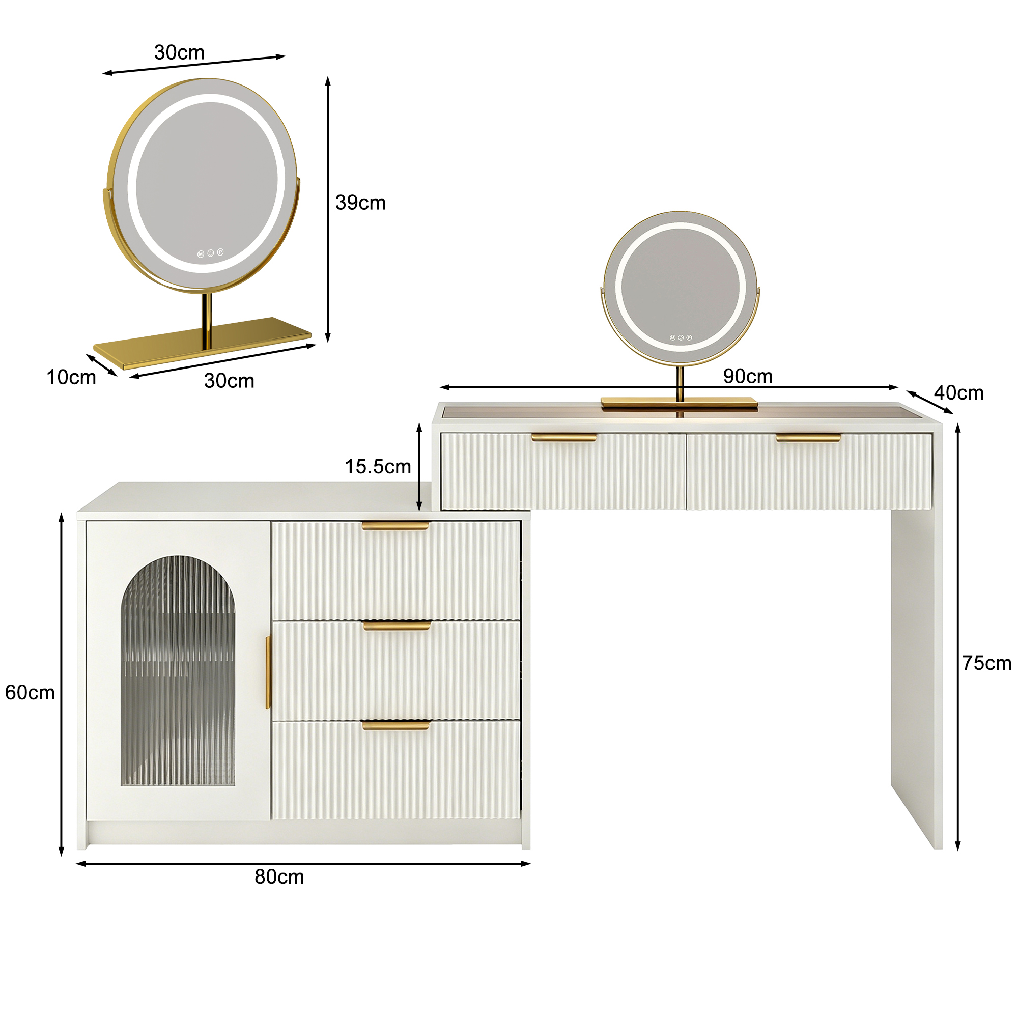 Dimensions du coiffeuse