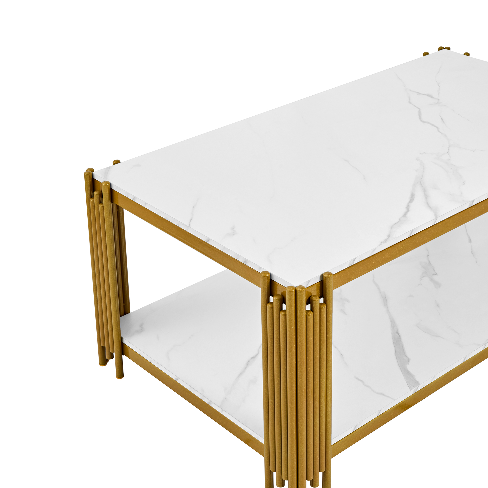 Table basse 2 niveaux en aspect marbre avec struct - image 8