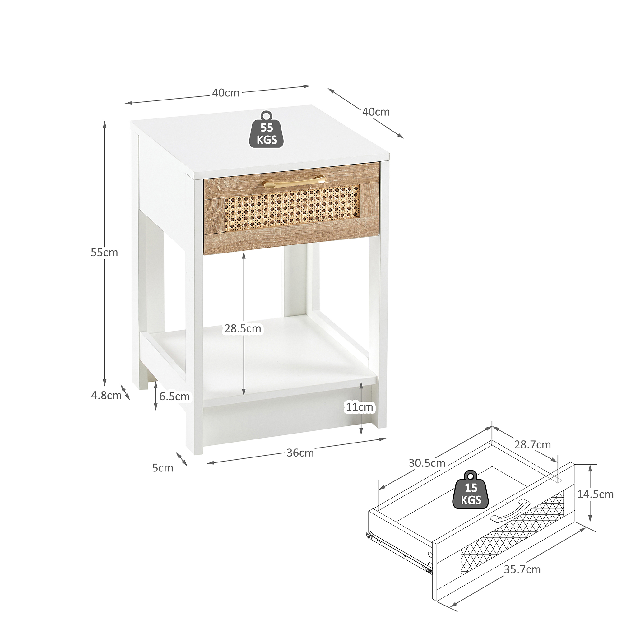 Dimensions du table d'appoint