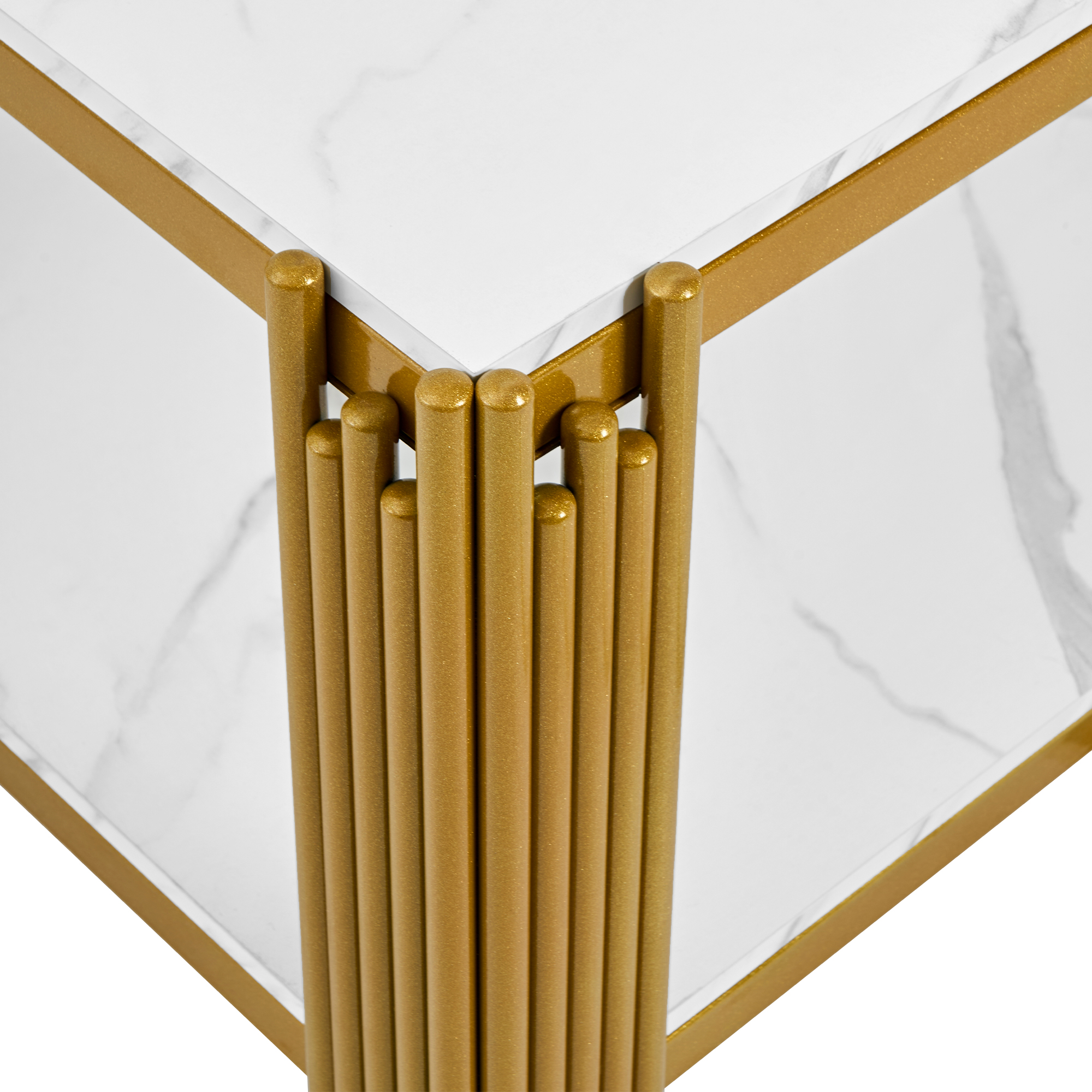 Table basse 2 niveaux en aspect marbre avec struct - image 9