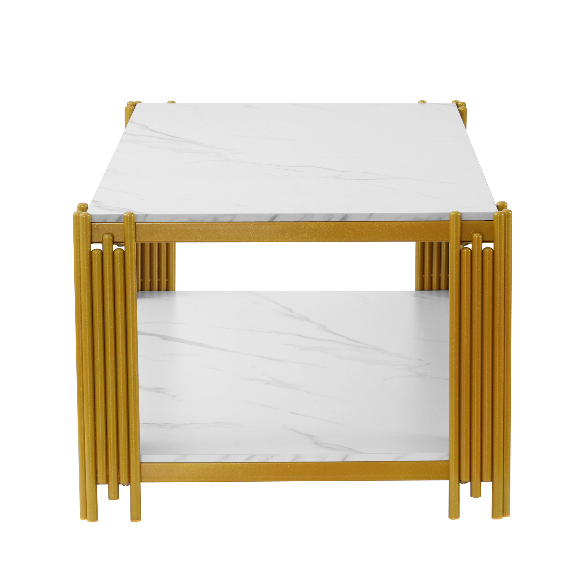 Table basse 2 niveaux en aspect marbre avec struct - image 7