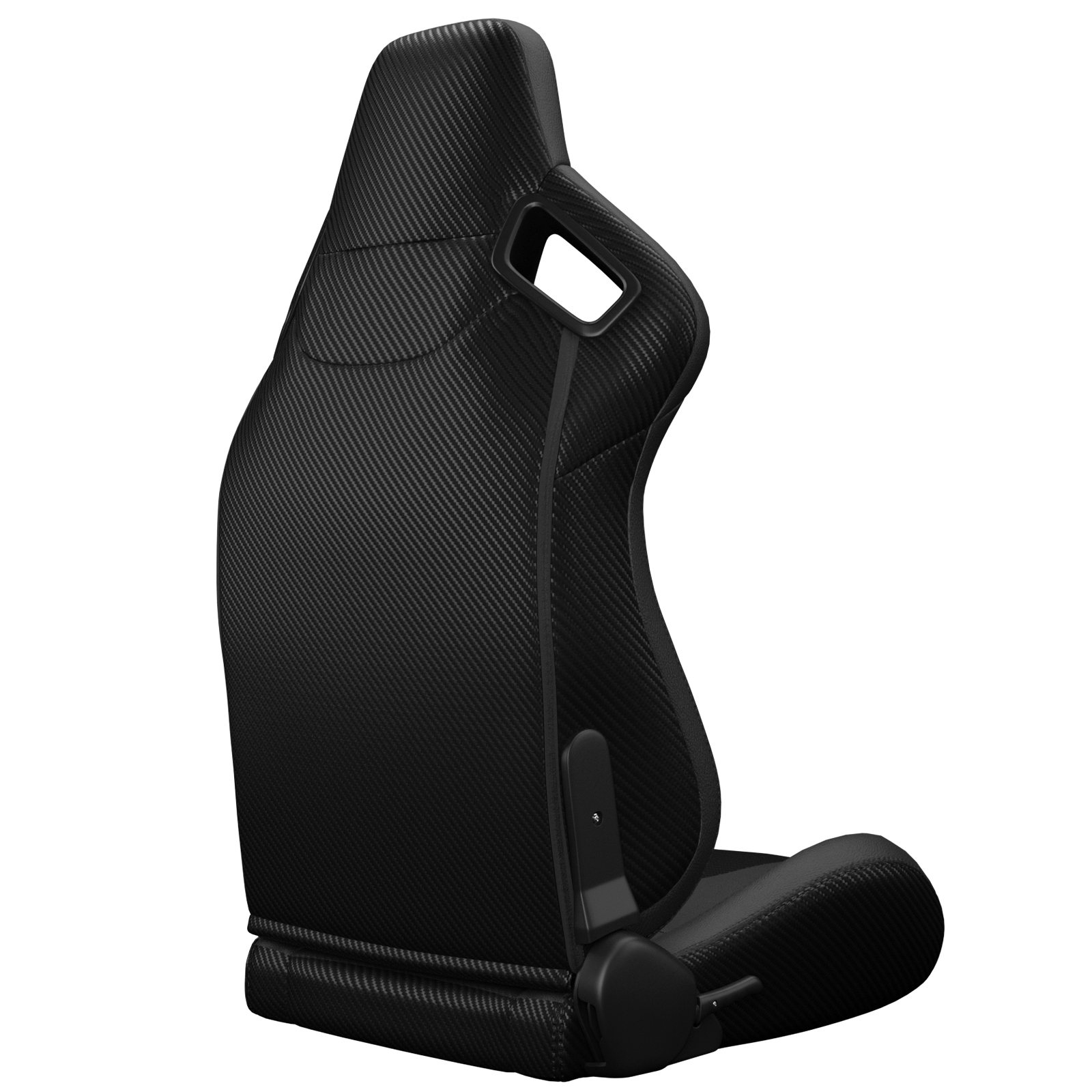 Siège baquet aspect fibre carbone vue latérale
